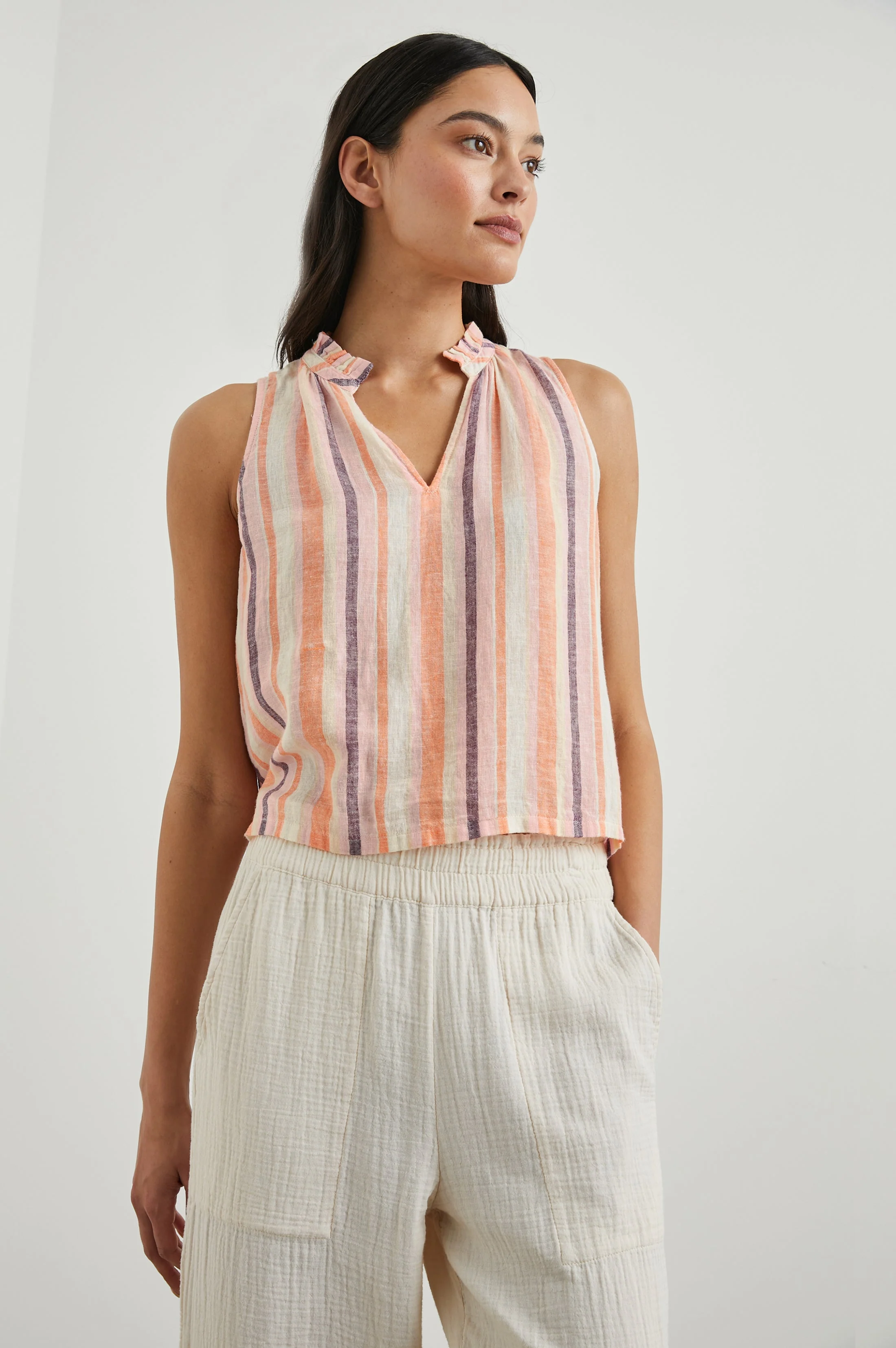 Christy Top - Papaya Stripe