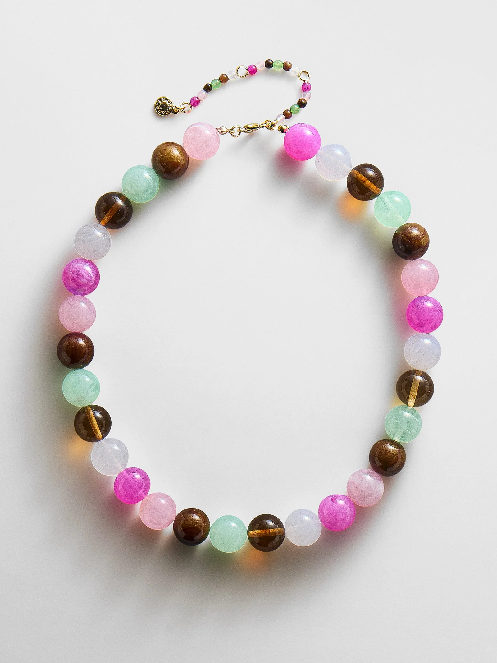 Mini Jane Beaded Necklace - Pink Multi Bead