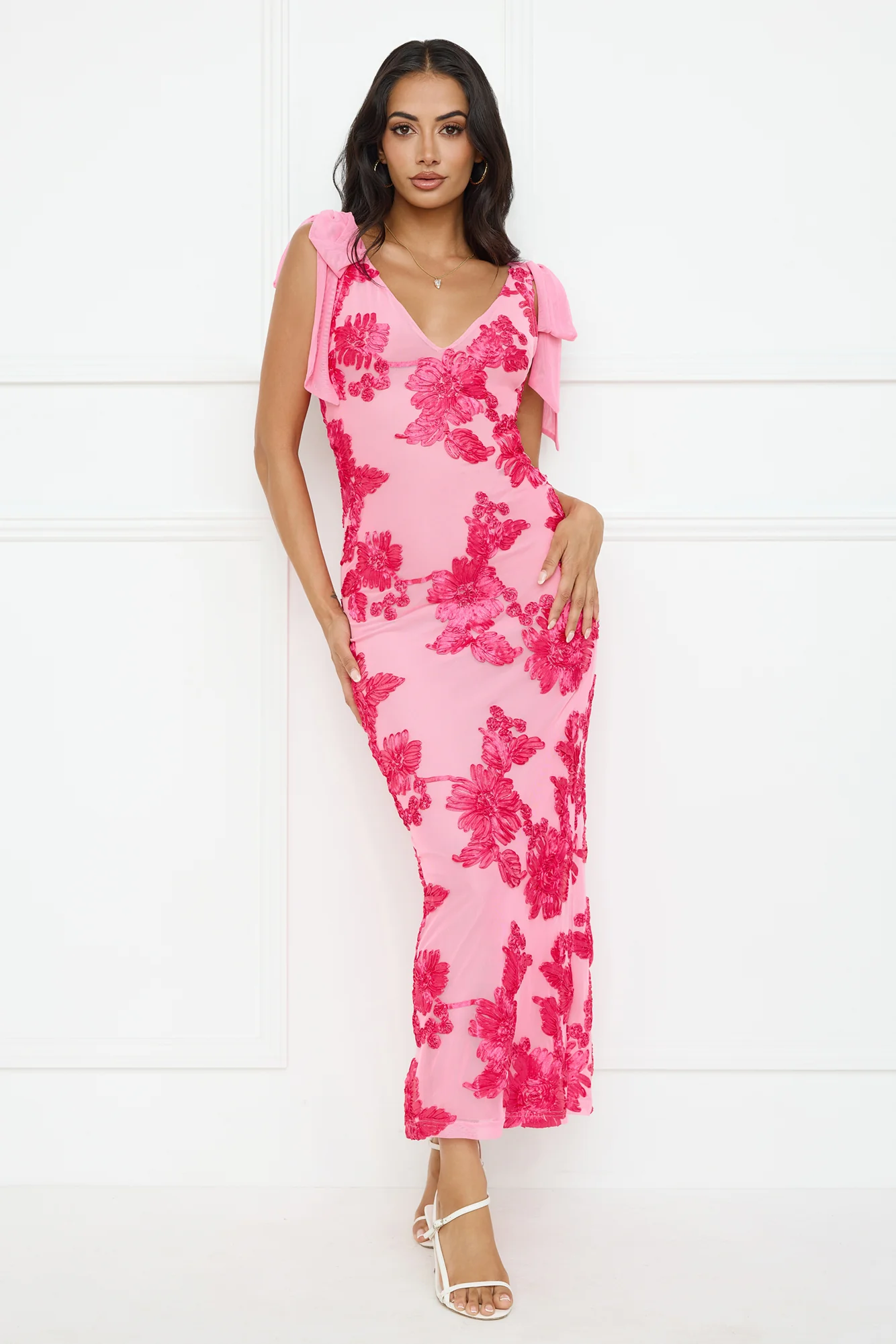 Ambrosia Mesh Maxi Dress Pink