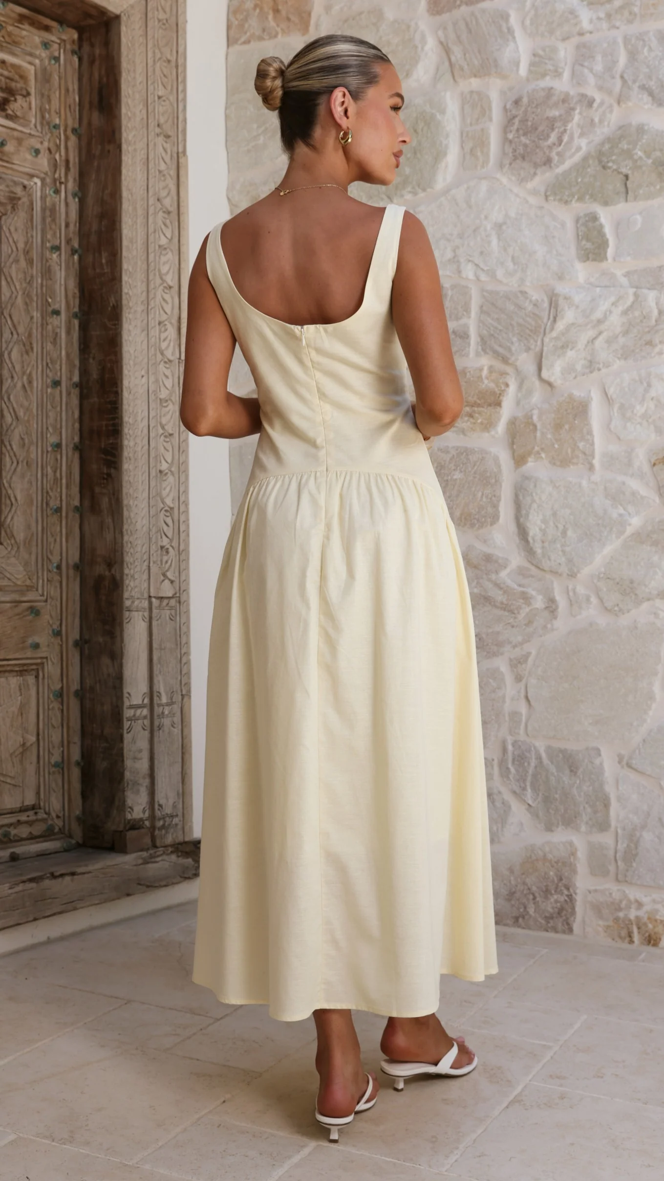 Lucy Drop Waist Maxi Dress - Butter - luluinthesky