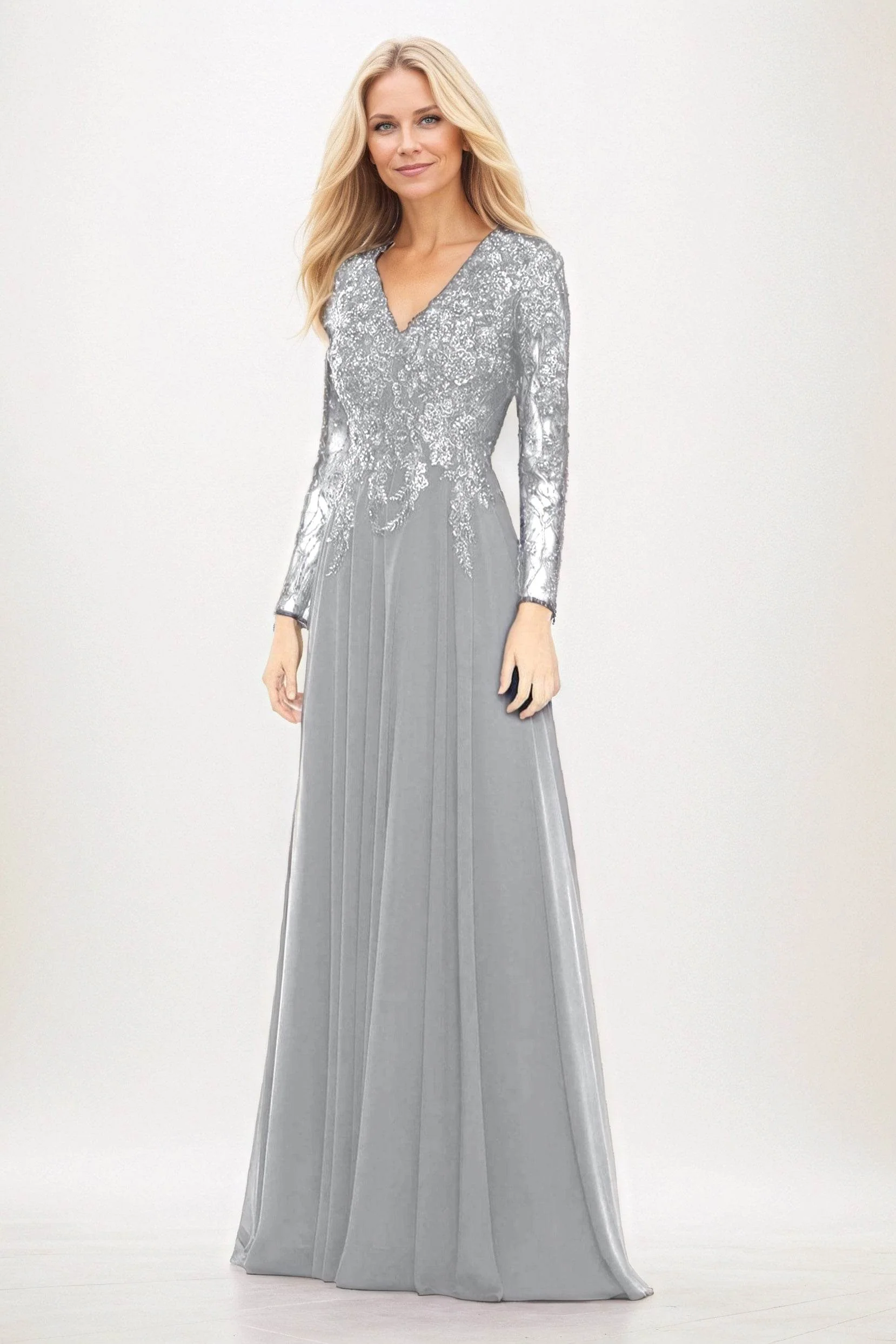 A-Line Maxi Chiffon Mother of the Bride Dresses CM0396