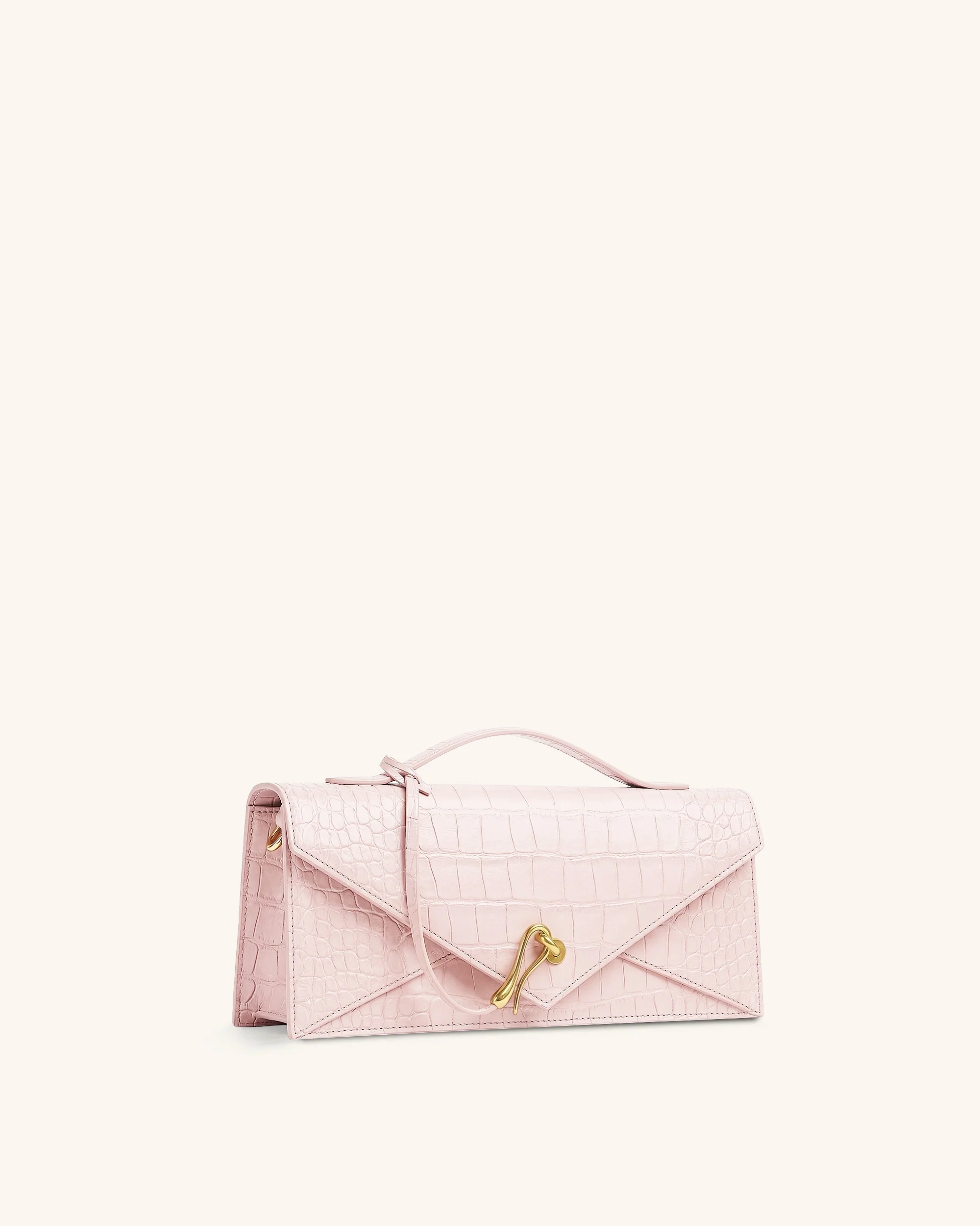 Celeste Envelope Top Handle Bag - Pink Croc