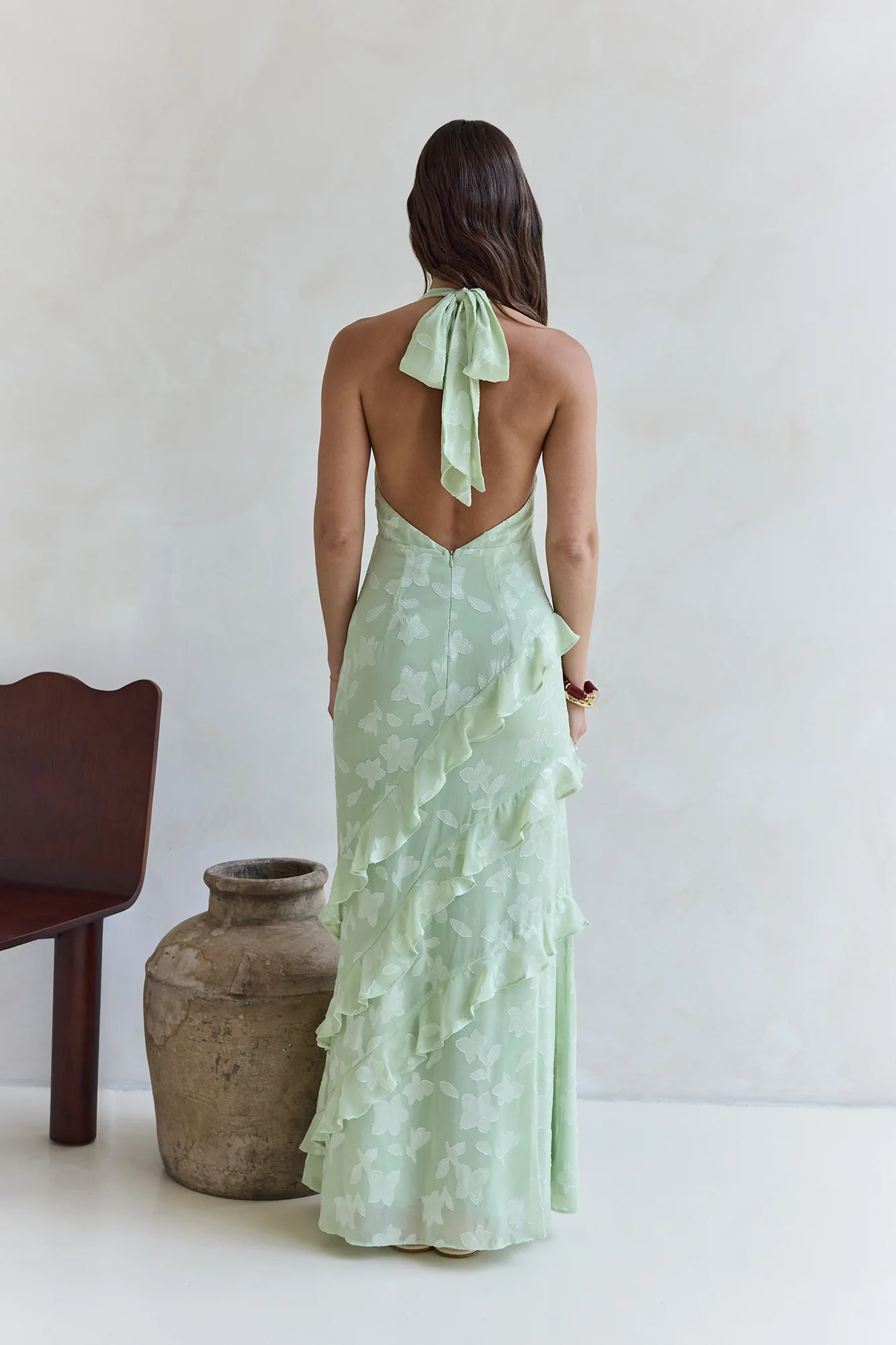 Dream Catchers Halter Maxi Dress Green - luluinthesky