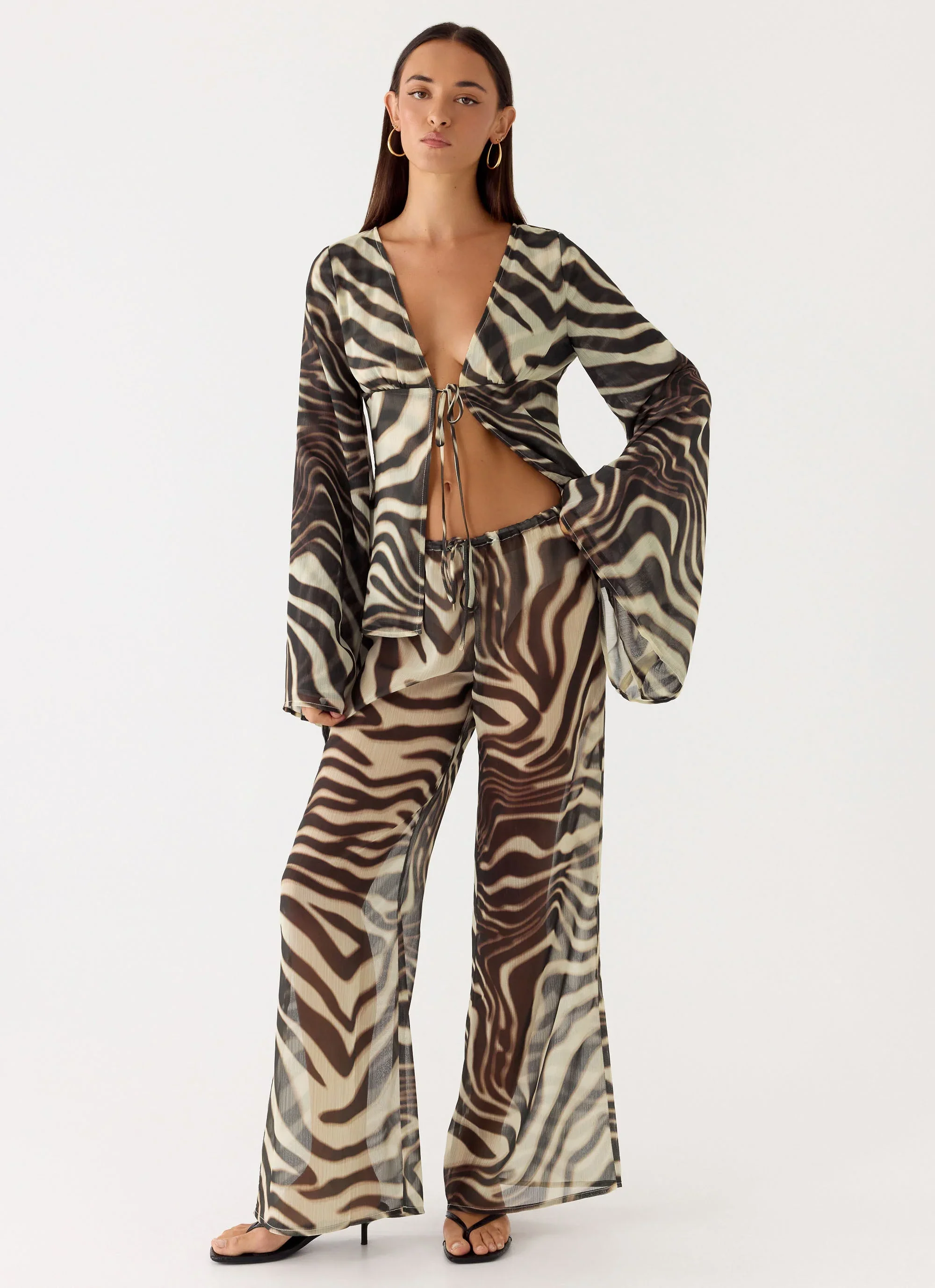 Jadia Flared Pants - Zebra