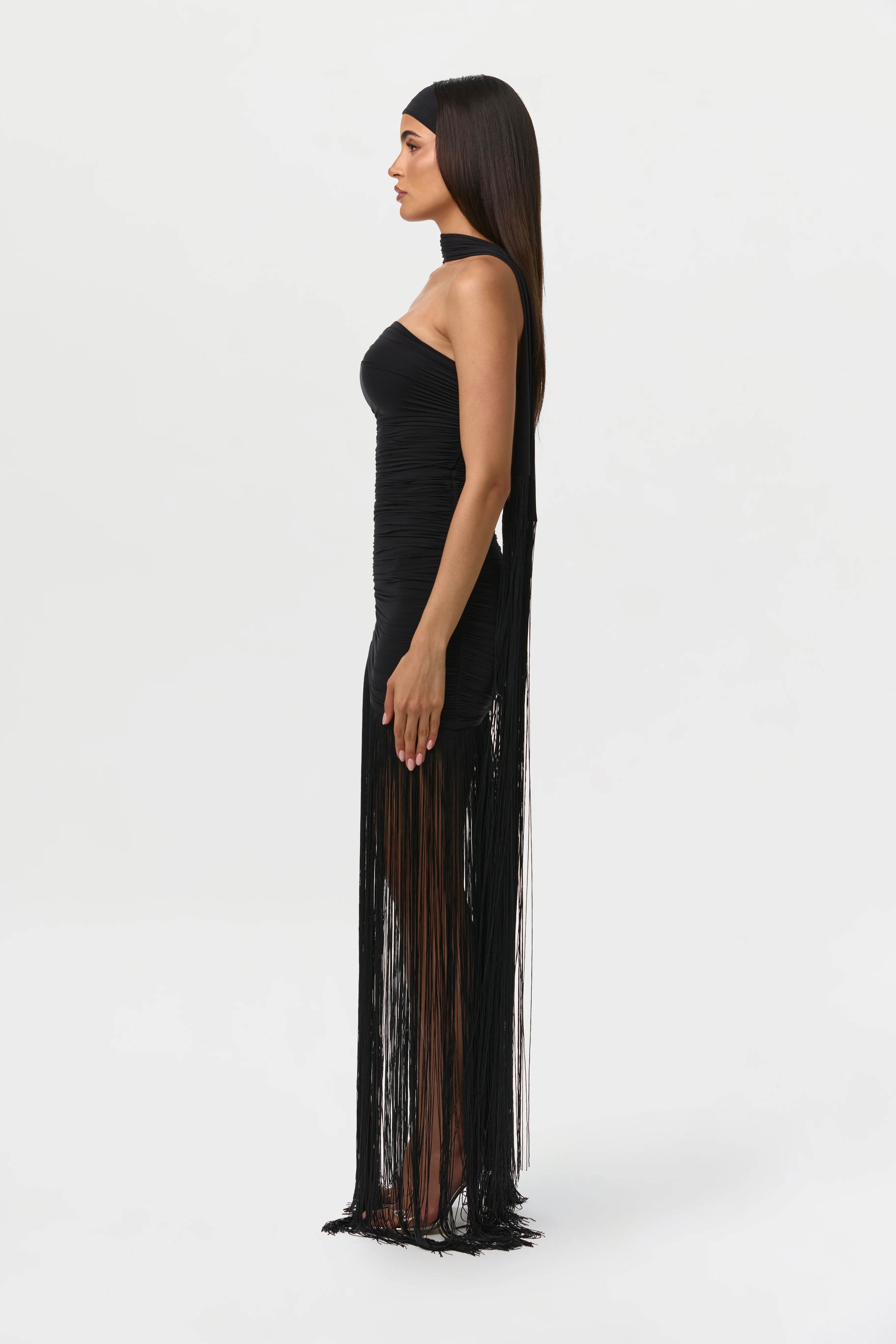 Naked Tube Fringe Mini Dress