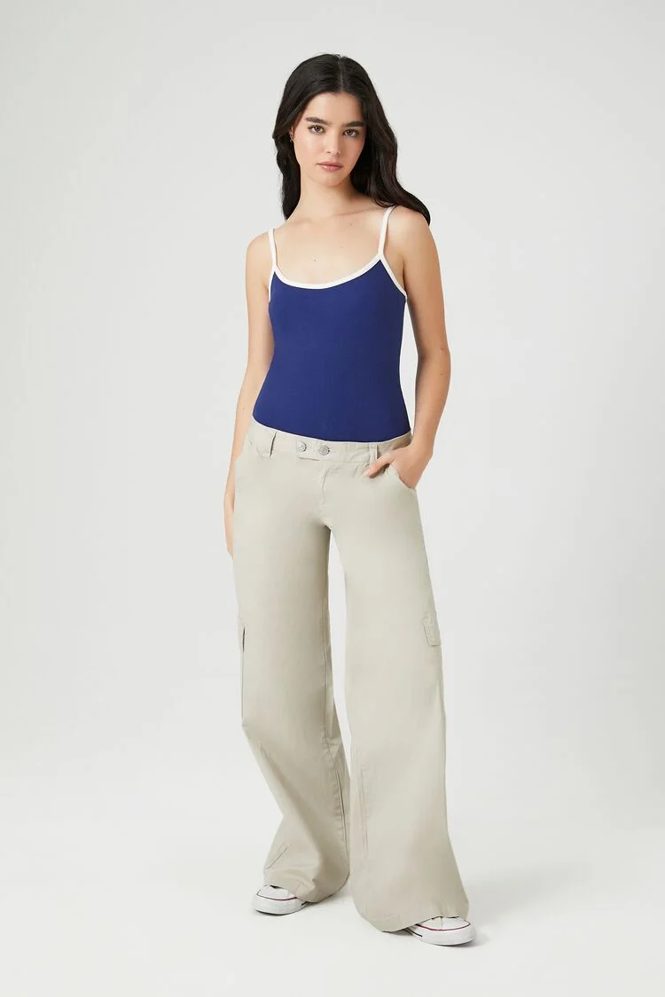 Ribbed Knit Ringer Cami Bodysuit