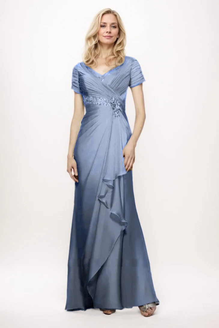 Sheath-Column Maxi Chiffon Mother Of The Bride Dress CM0277