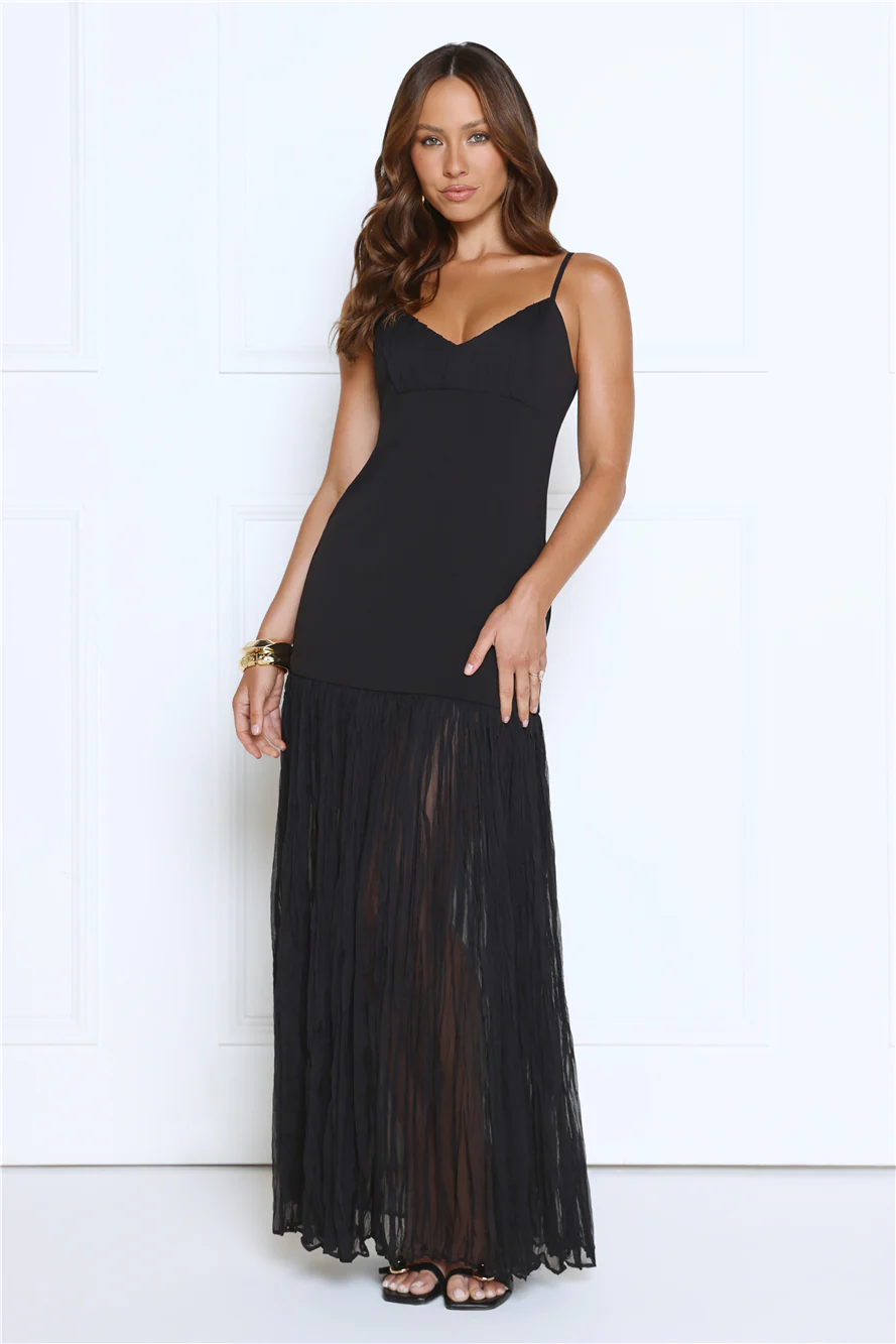 Whispered Wishes Maxi Dress Black