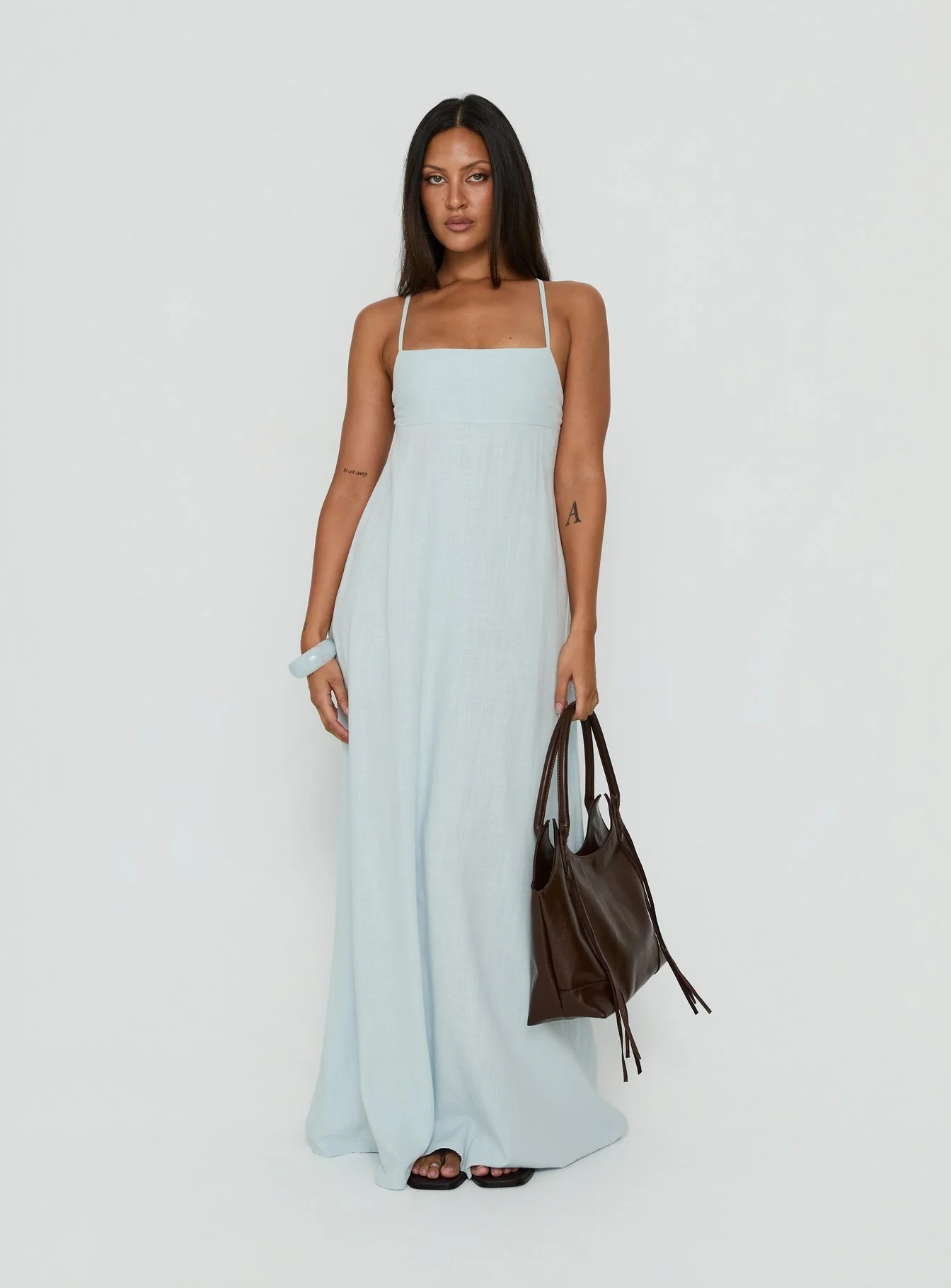 Solie Tie Back Maxi Dress Ice Blue