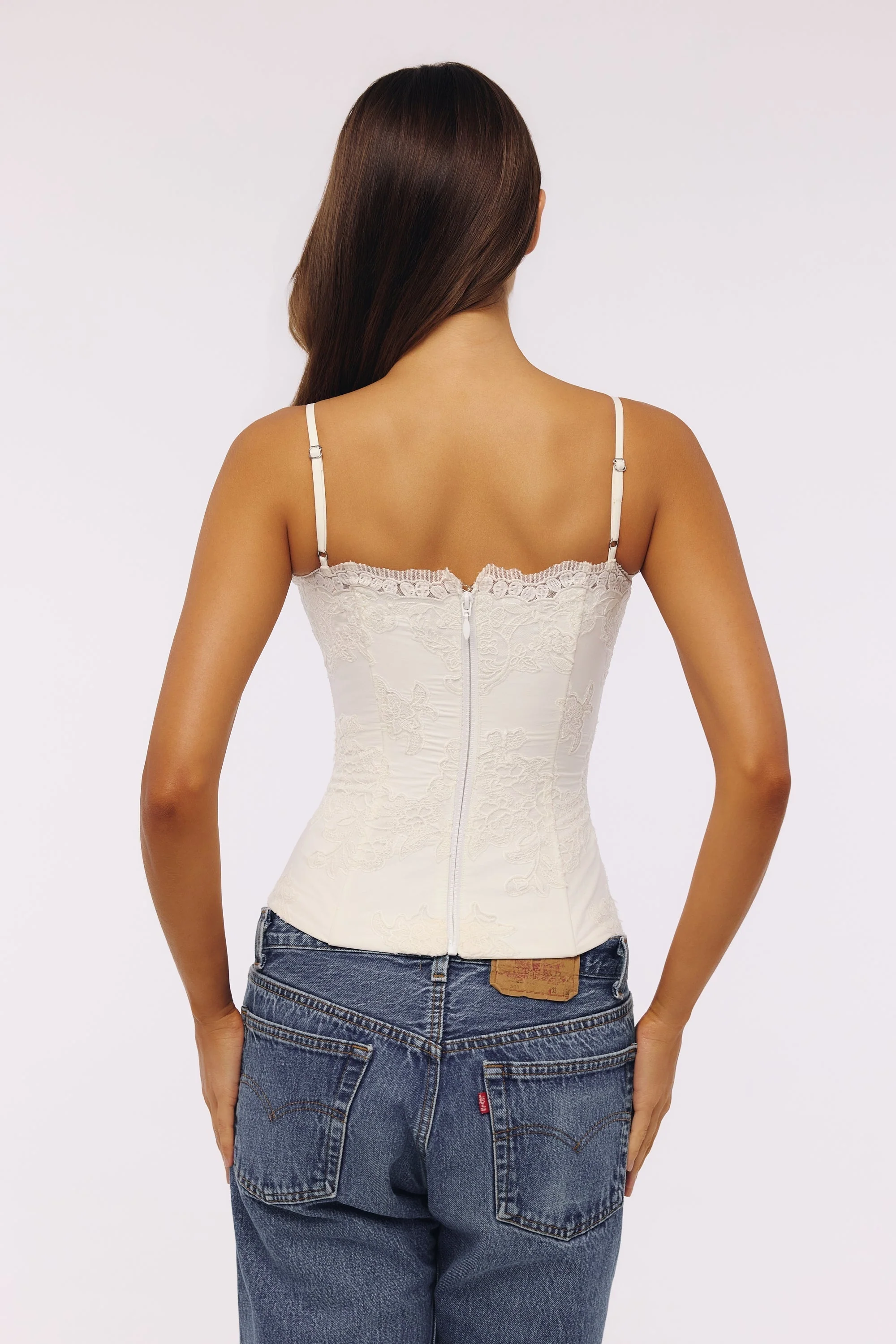 white cotton broderie anglais lace top - luluinthesky