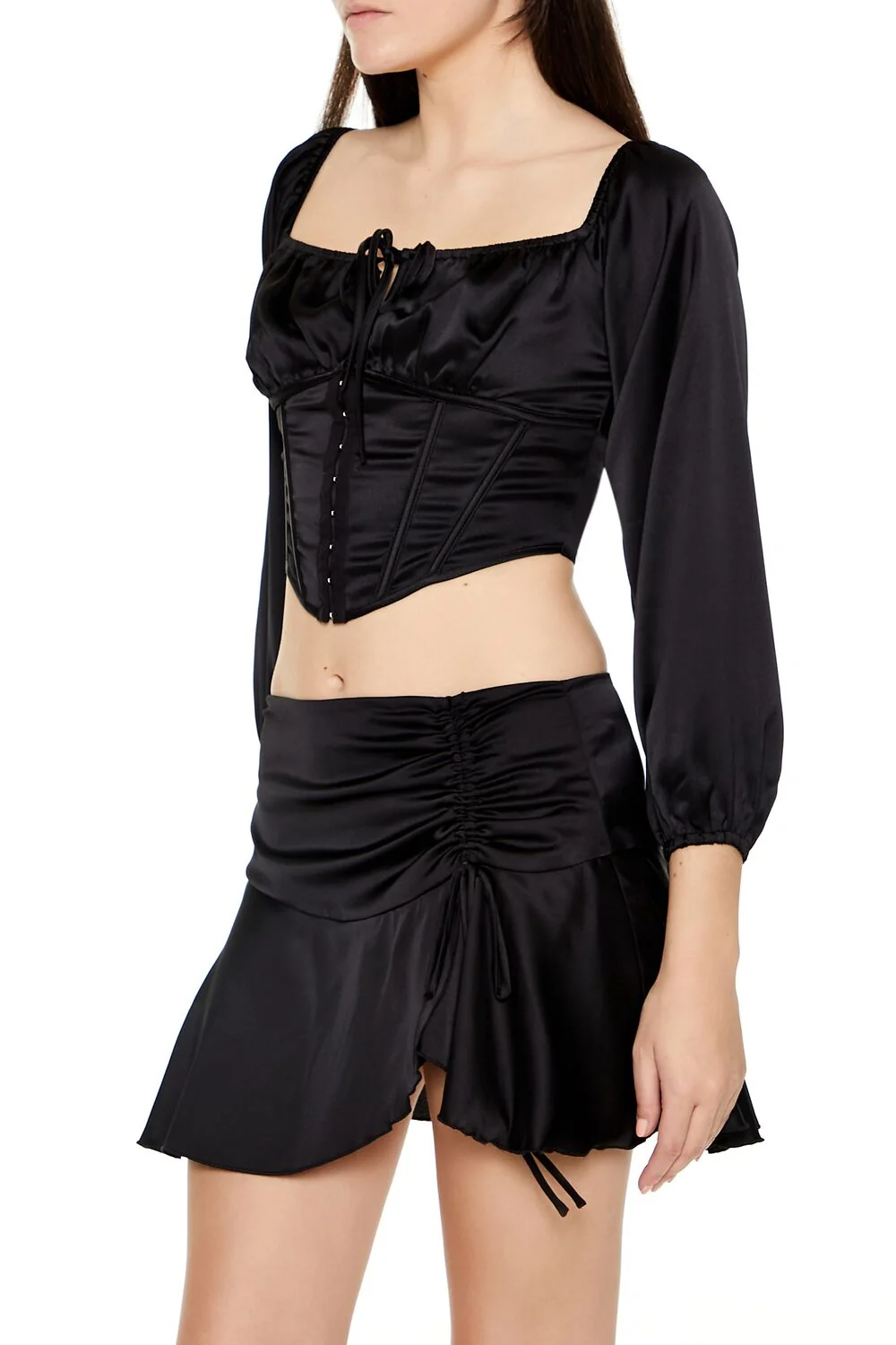 Satin Corset Crop Top