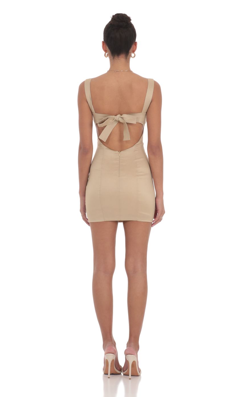 Square Neck Bodycon Dress in Almond