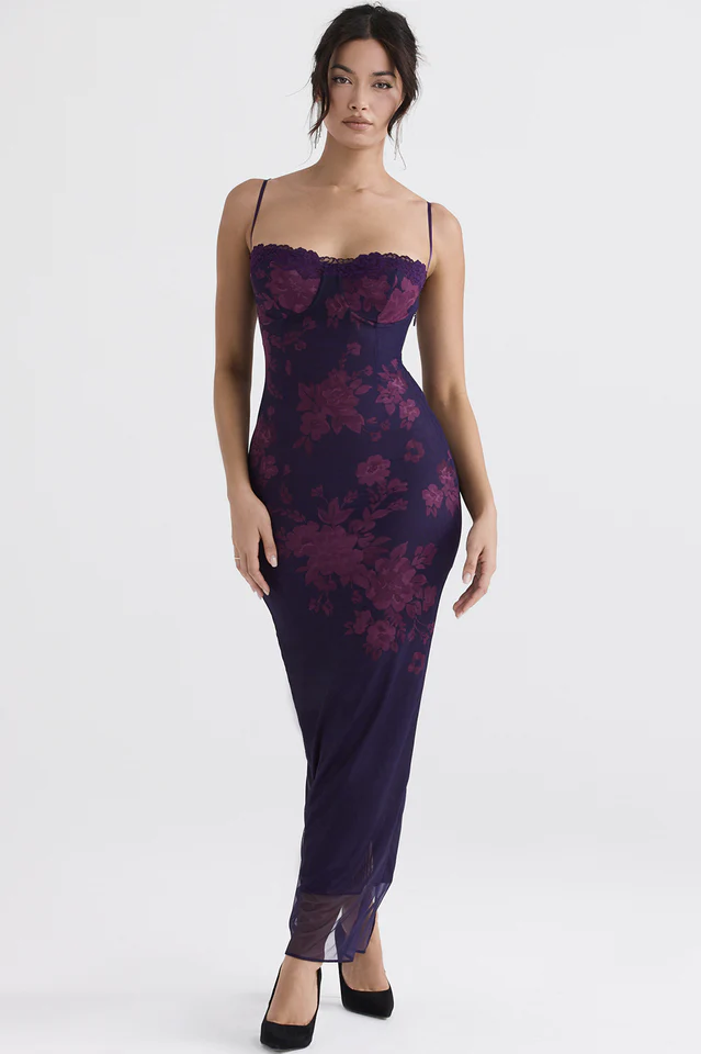 Aiza Purple Floral Dress