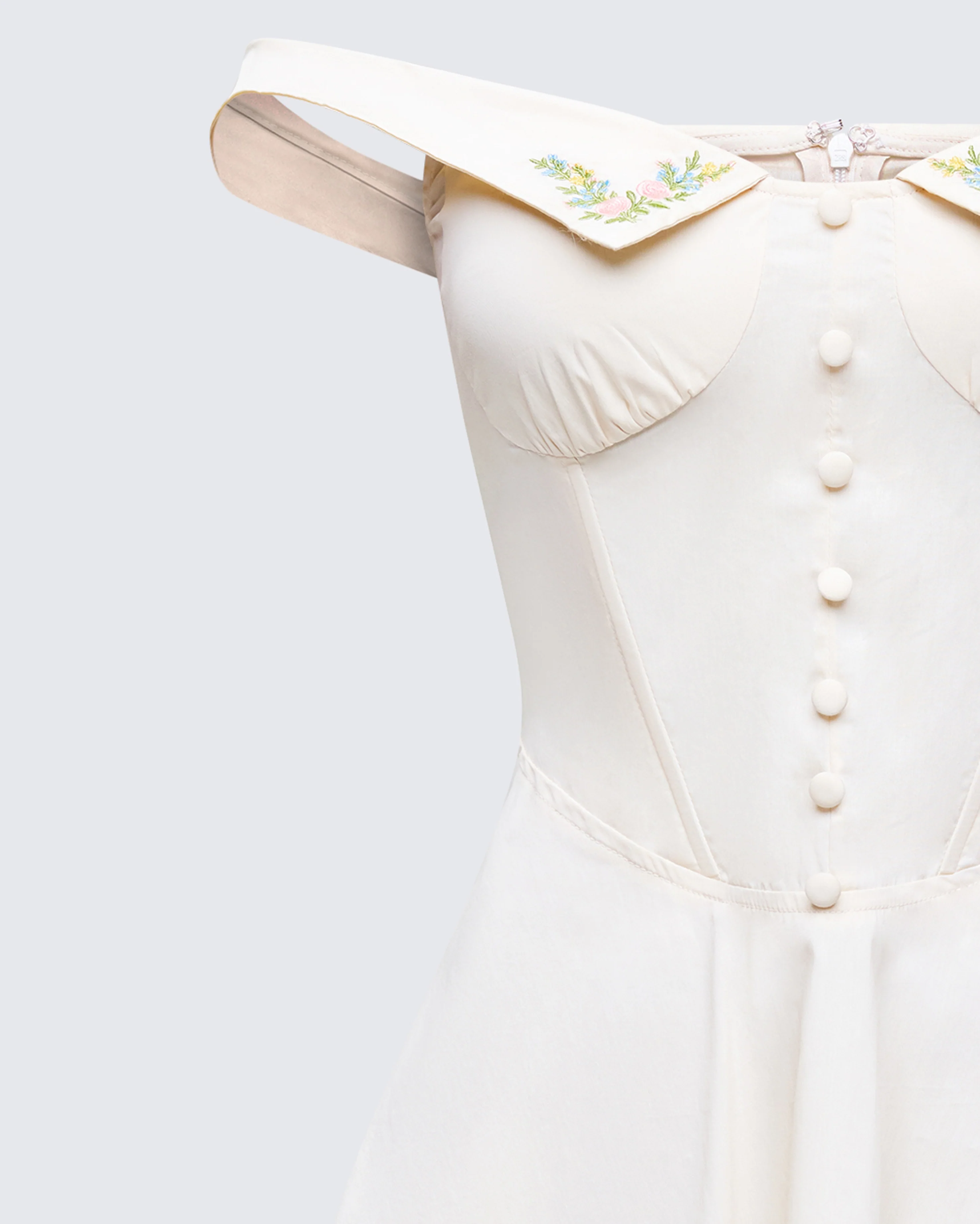 Nula Yellow Embroidered Mini Dress