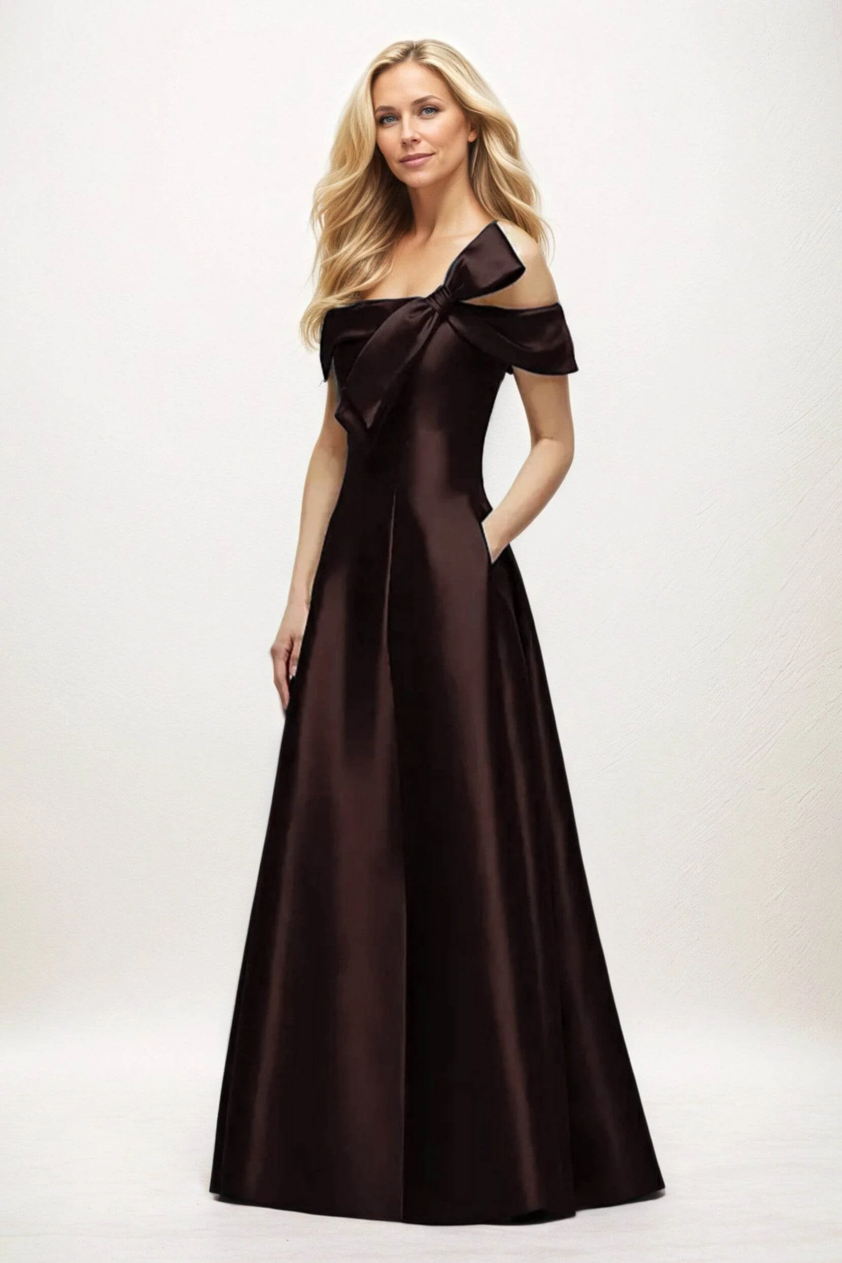 A-Line Maxi Satin Mother of the Bride Dresses CM0397