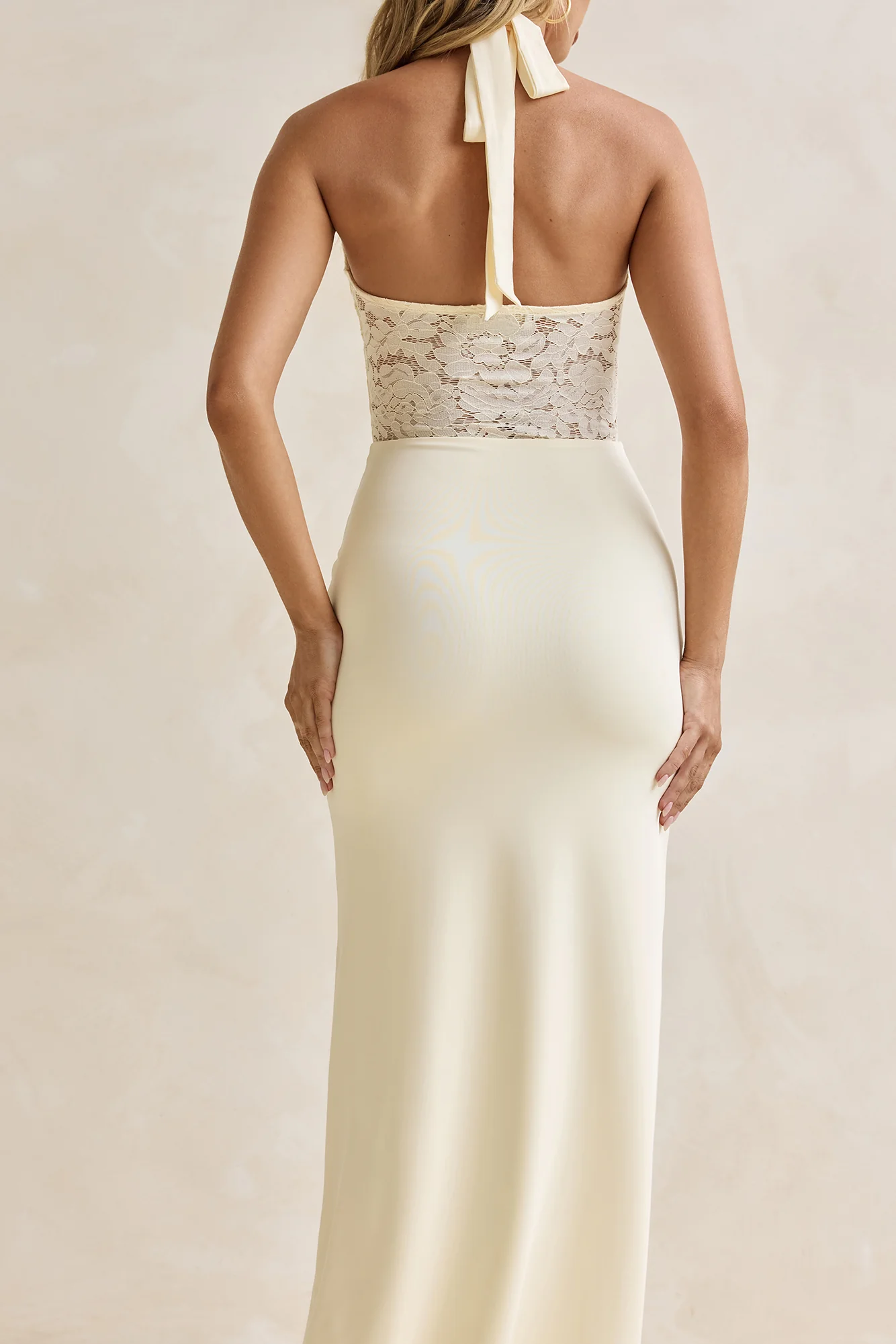 Seaside Glow Halter Maxi Dress Yellow - luluinthesky