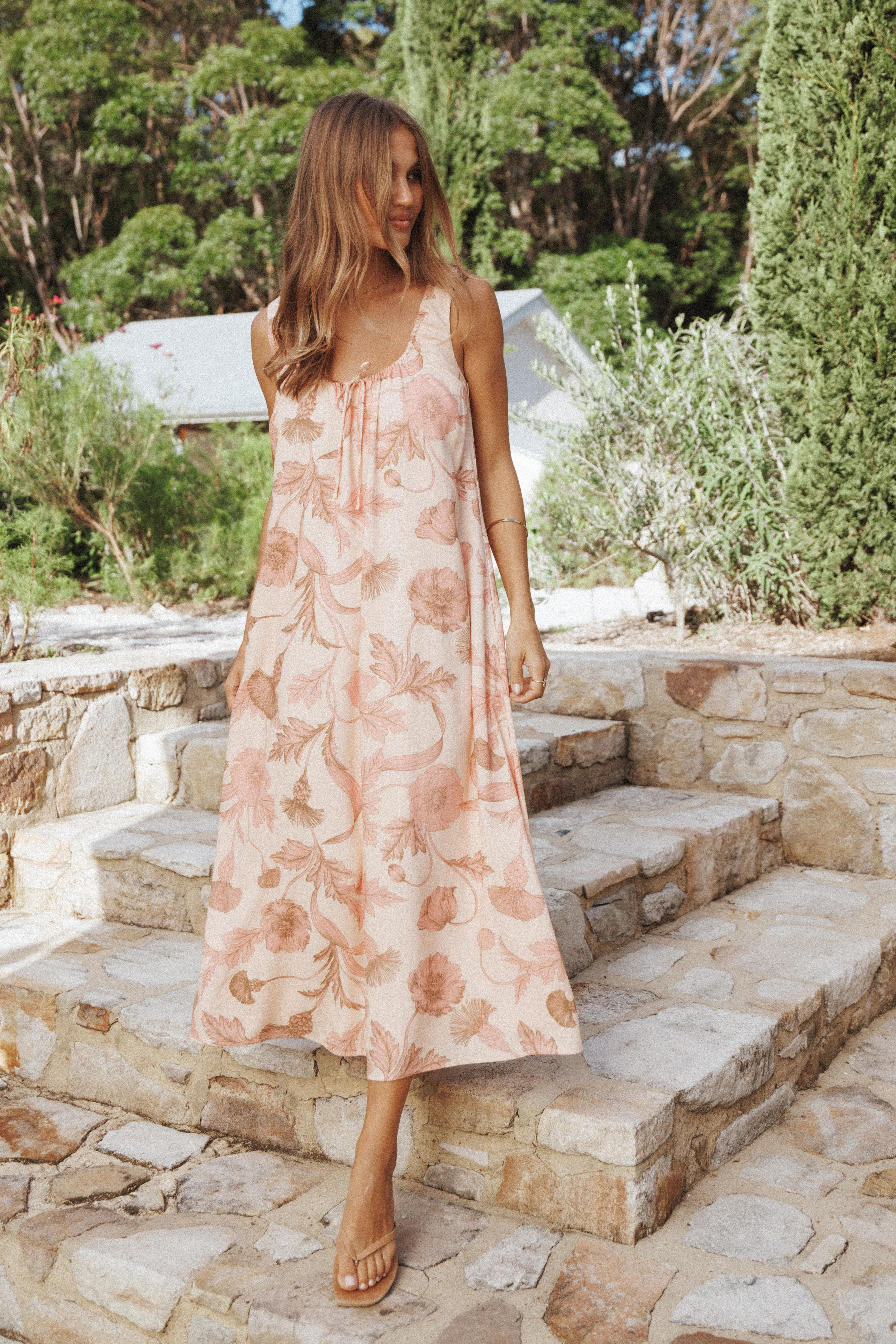 Bowman Maxi Dress - Pink Floral