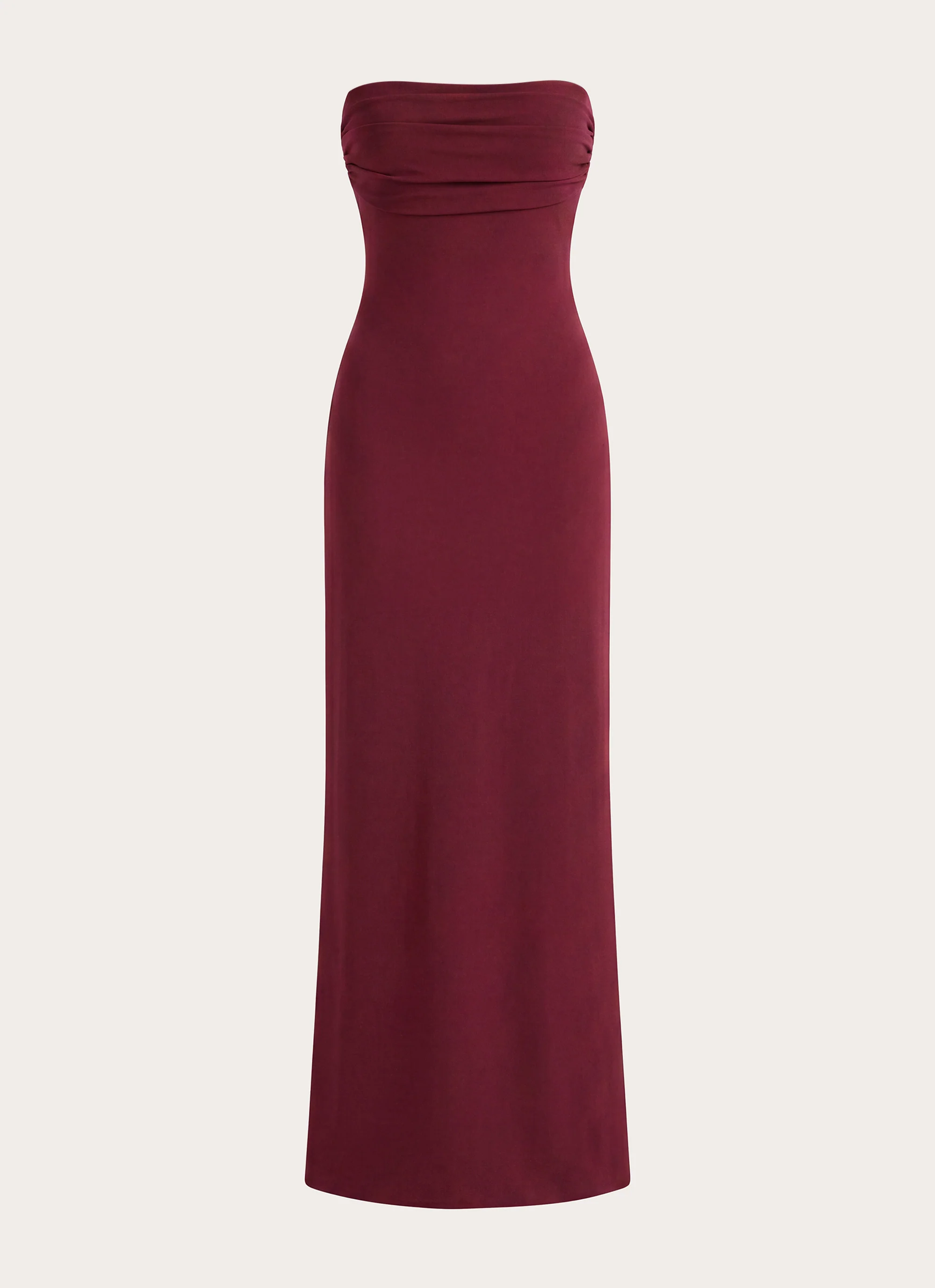 Almost Yours Strapless Maxi Dress - Burgundy - luluinthesky