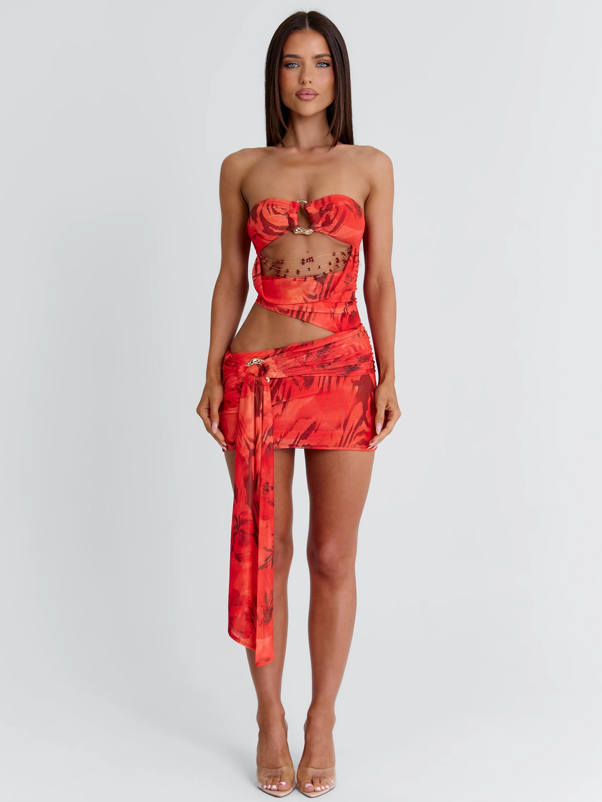 LOWEN MINI DRESS SCARLET MIRAGE