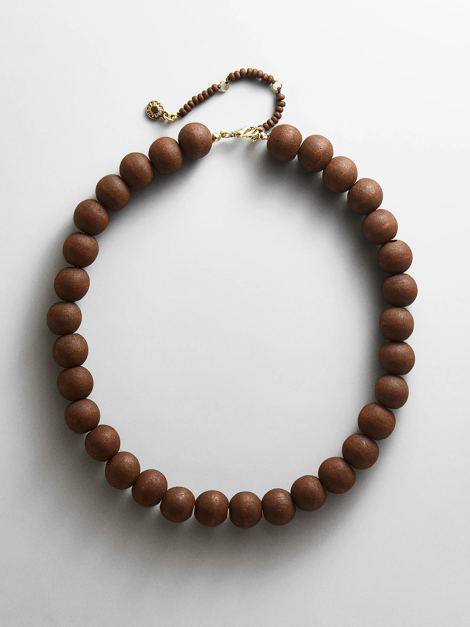 Mini Jane Beaded Necklace - Dark Wood