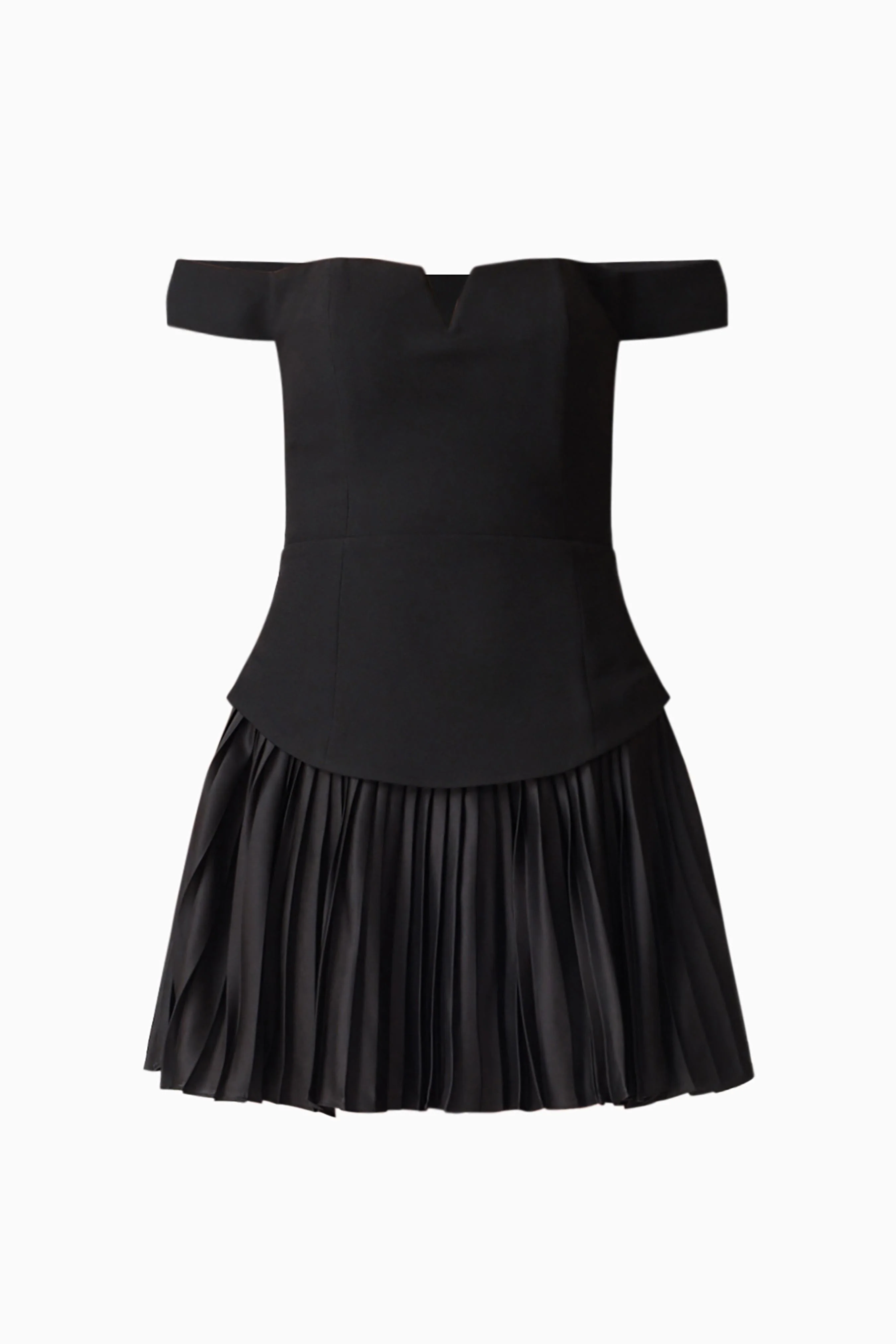 Elva Off Shoulder Mini Dress in Black