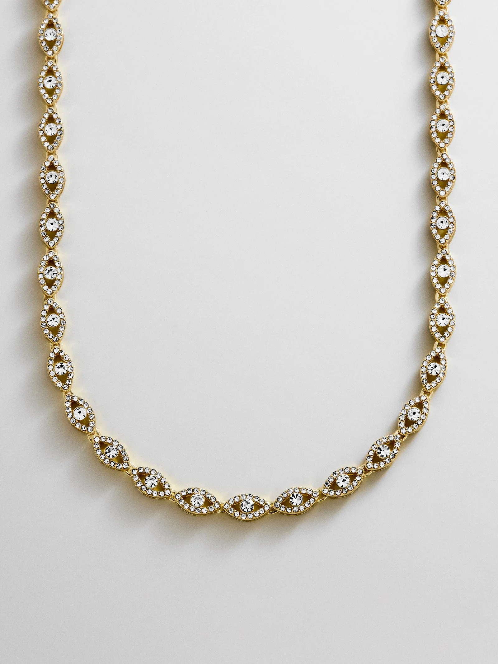 Evil Eye On Repeat Tennis Necklace - Gold/Pavé