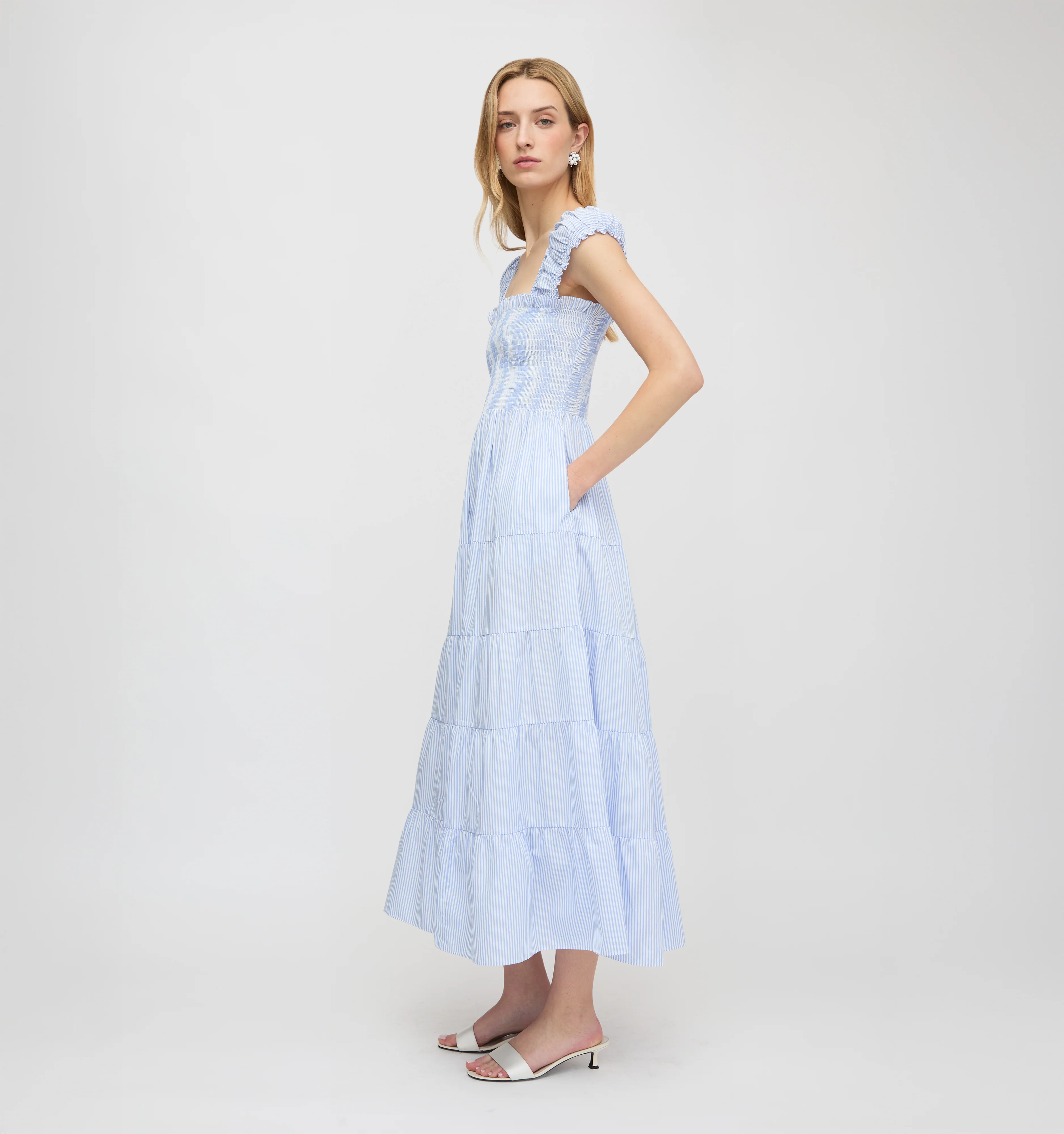 The Stella Nap Dress - Blue/White Stripe