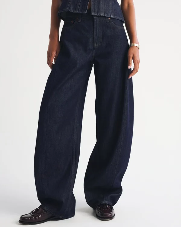 Drapey Rigid  High Rise Ultra Barrel Jean - Rinse