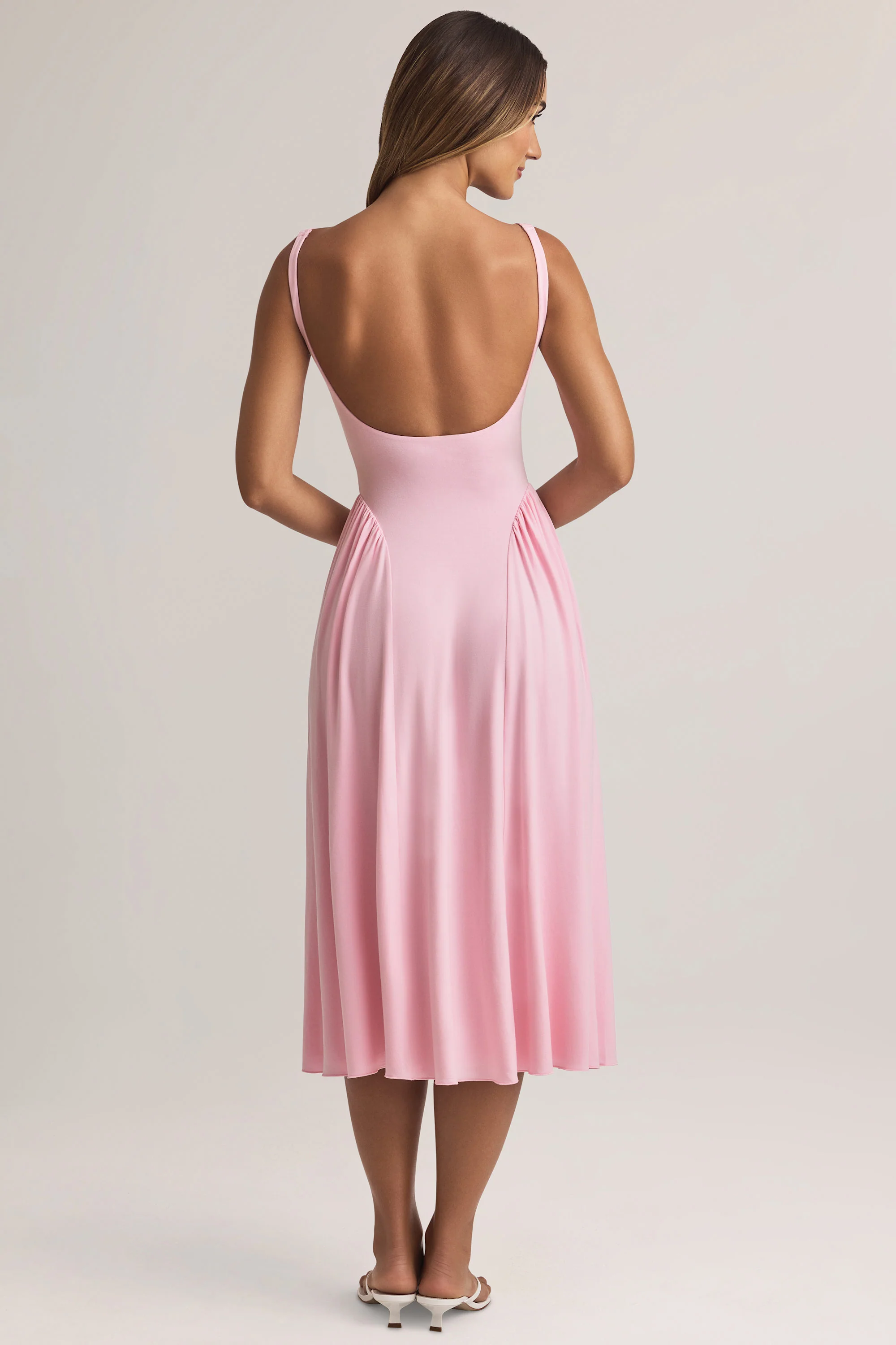 Modal A-Line Midaxi Dress in Pastel Pink