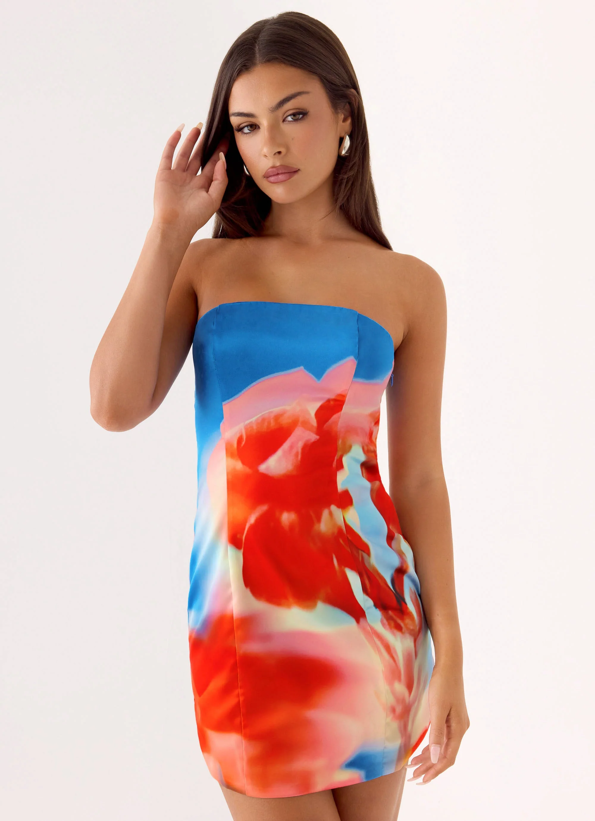 Yuha Strapless Mini Dress - Twilight Petal