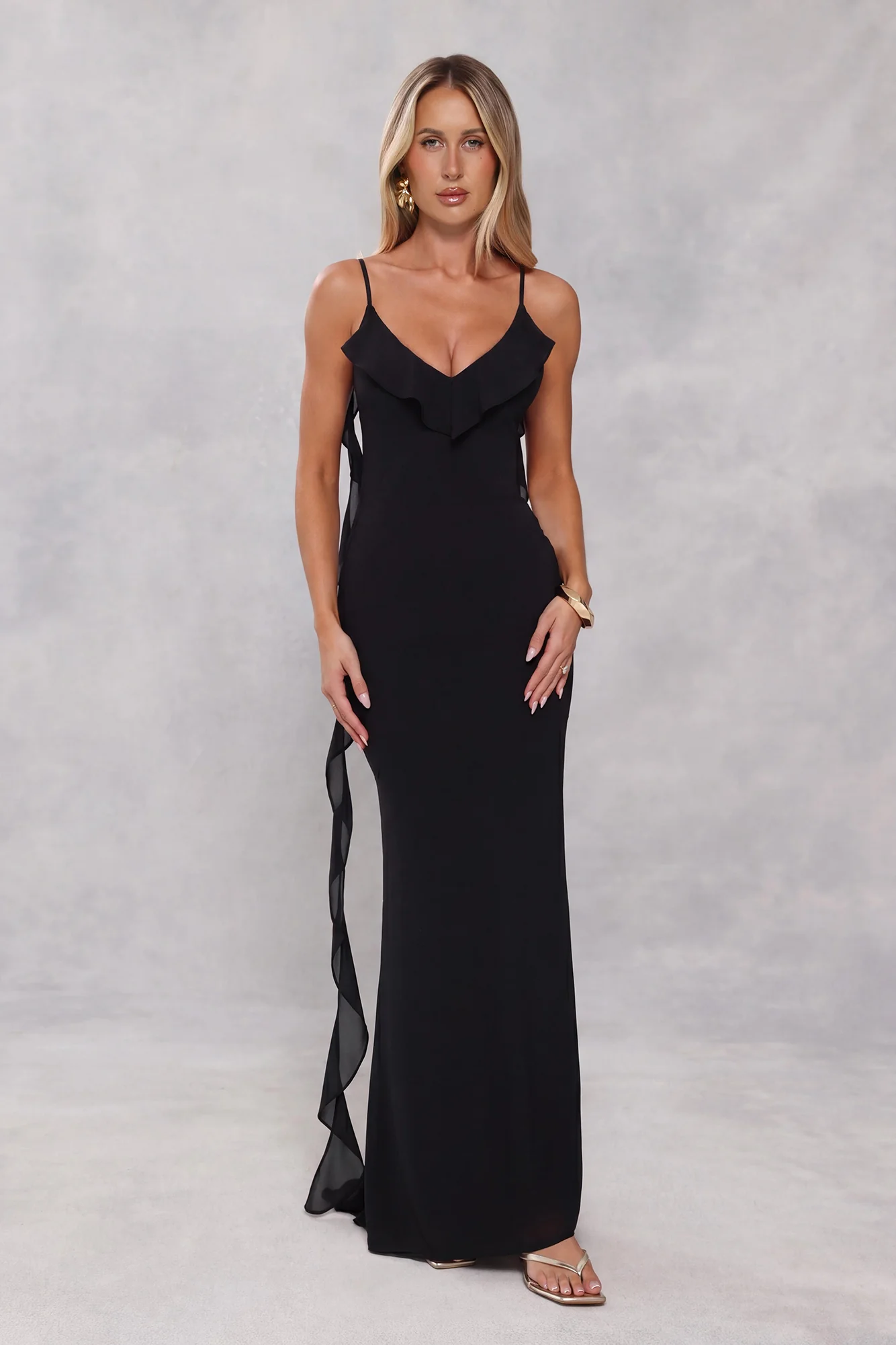 Pop Of Drama Maxi Dress Black