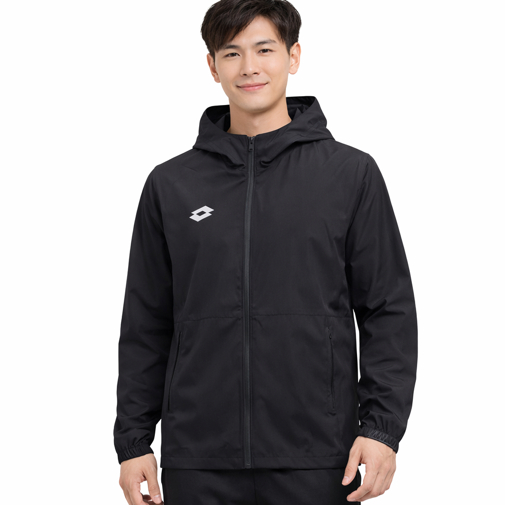LOTTO Men's Basic Windbreaker Jacket Black PAWB25001-BLK