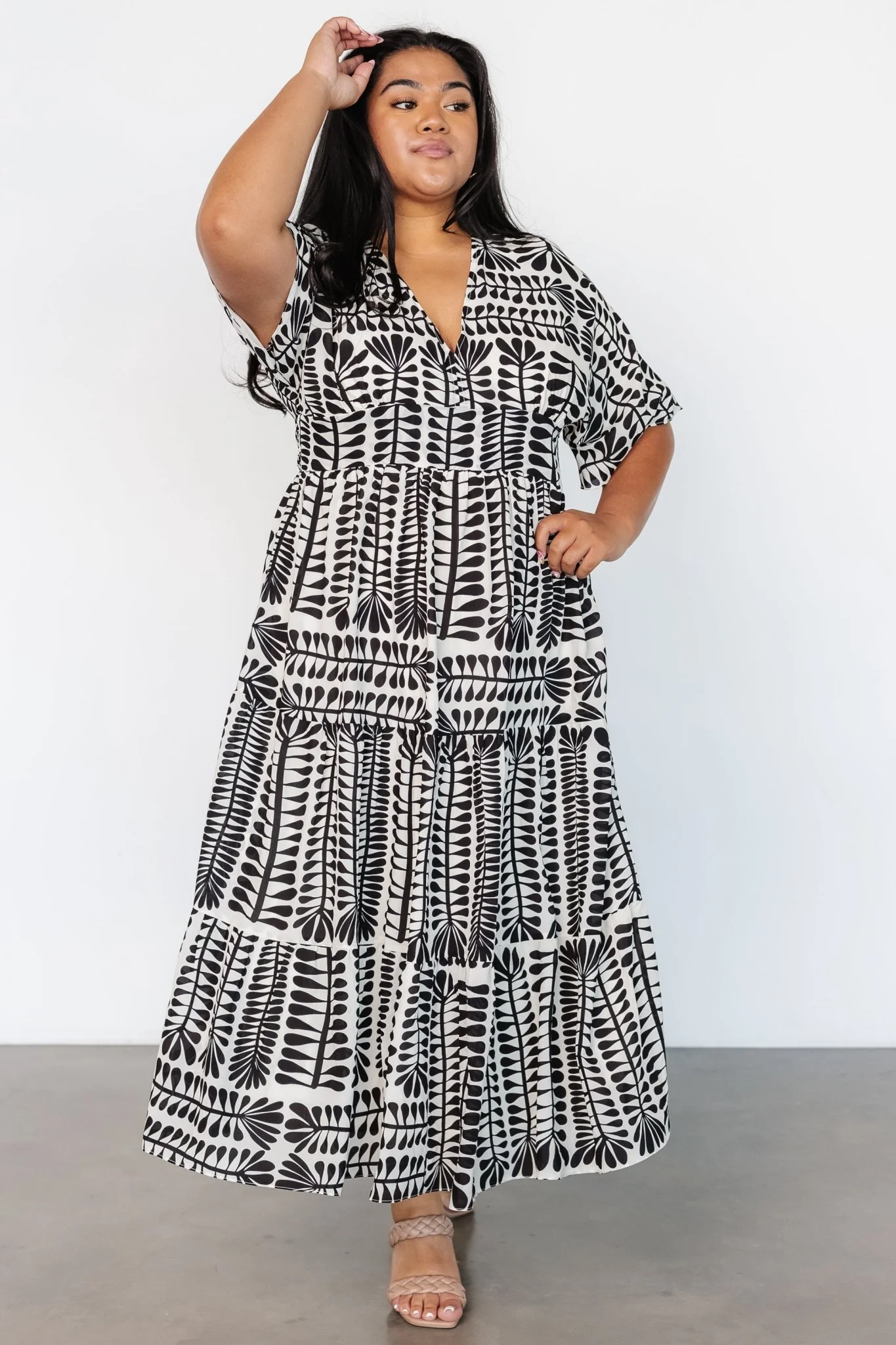 Austin Kimono Dress | Black Print