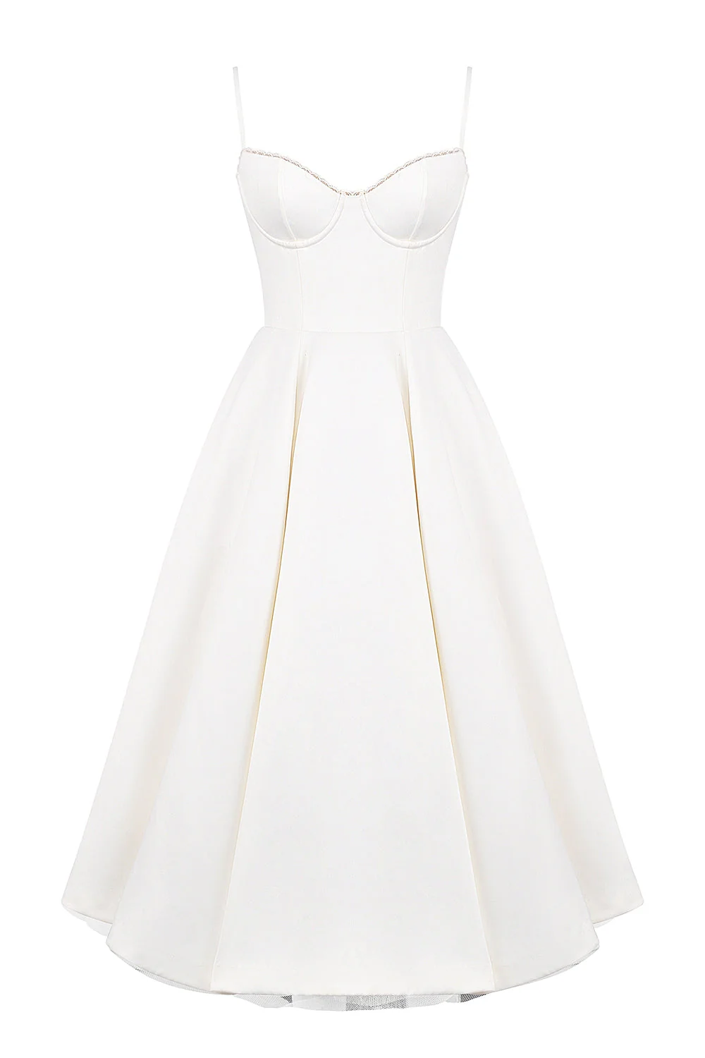 white tulle midi dress