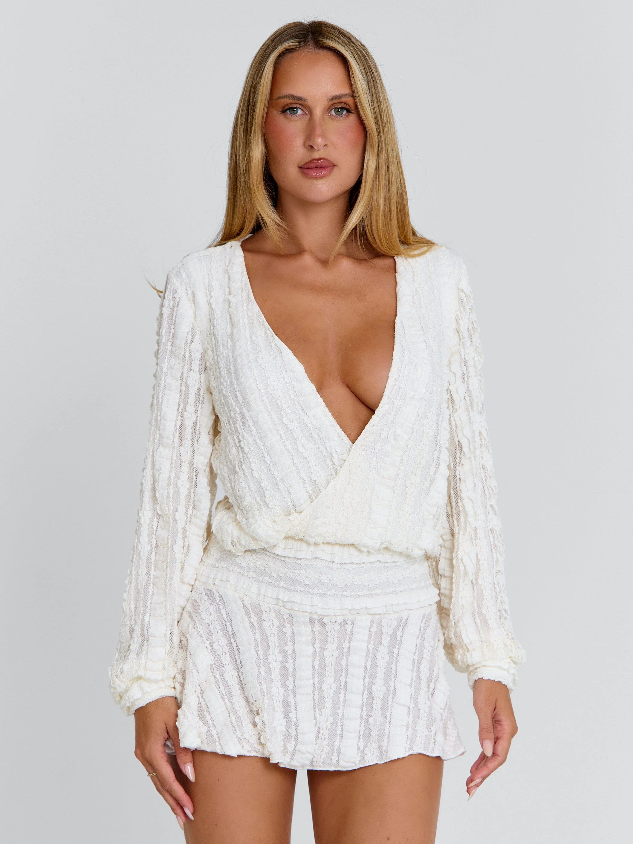 Izzy-Mini-Dress-Cream - luluinthesky