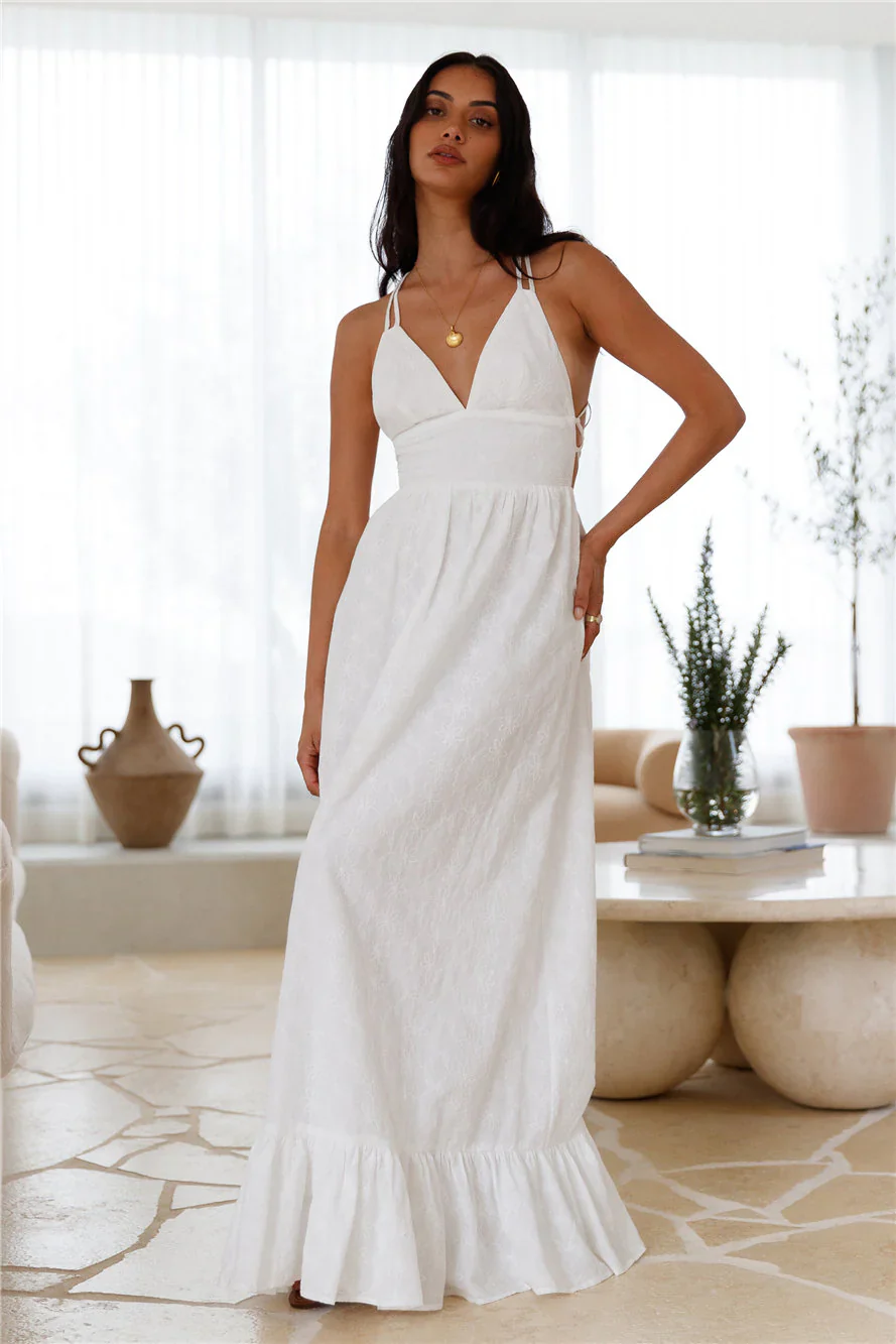 Crystal Clarity Maxi Dress White