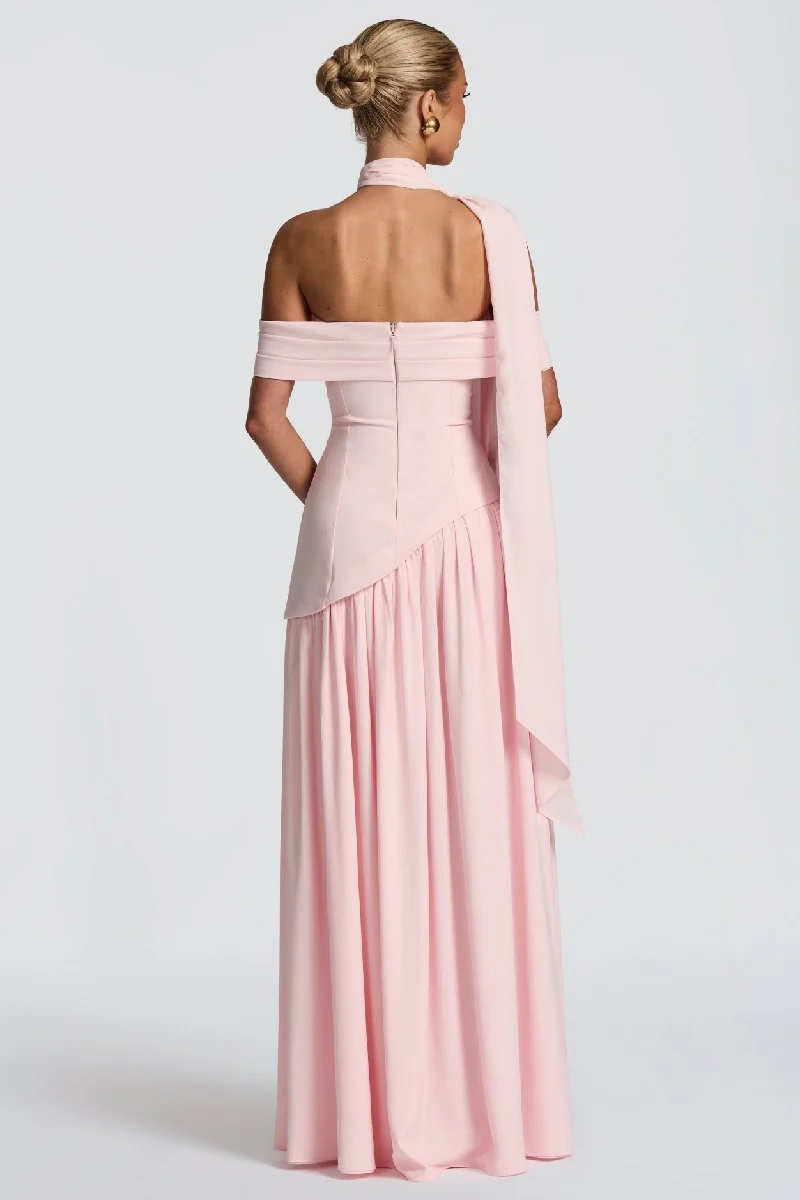 Sheath-Column Floor Length Silk-Like Wedding Guest Dress 963358428274