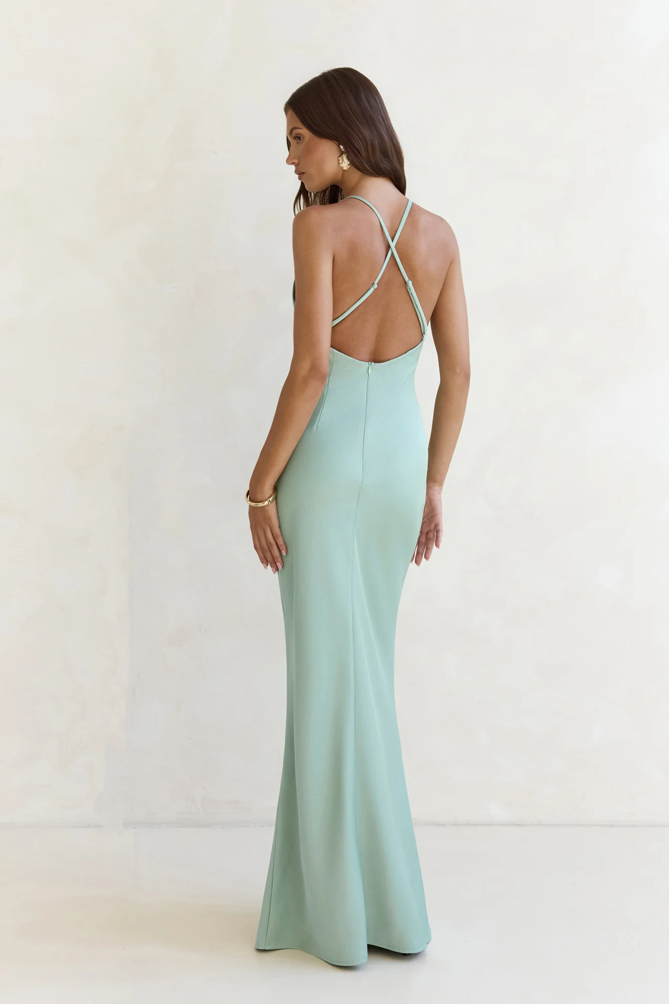 Midnight Luxe Satin Maxi Dress Sage - luluinthesky
