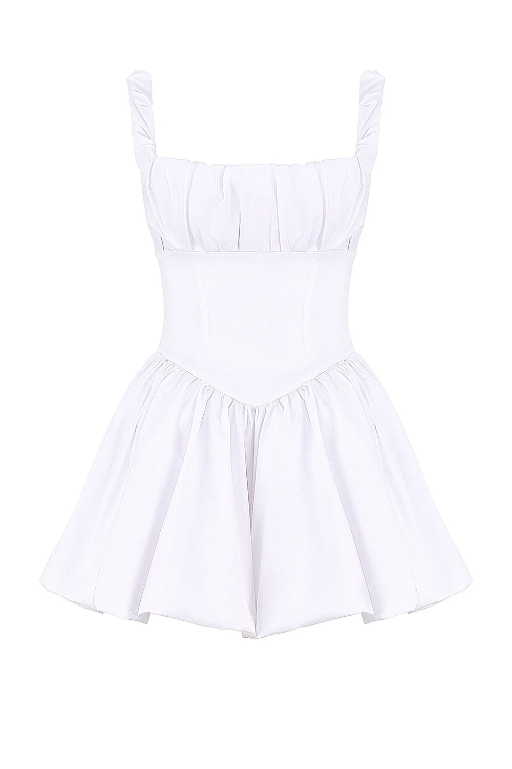 white cotton tulle mini dress
