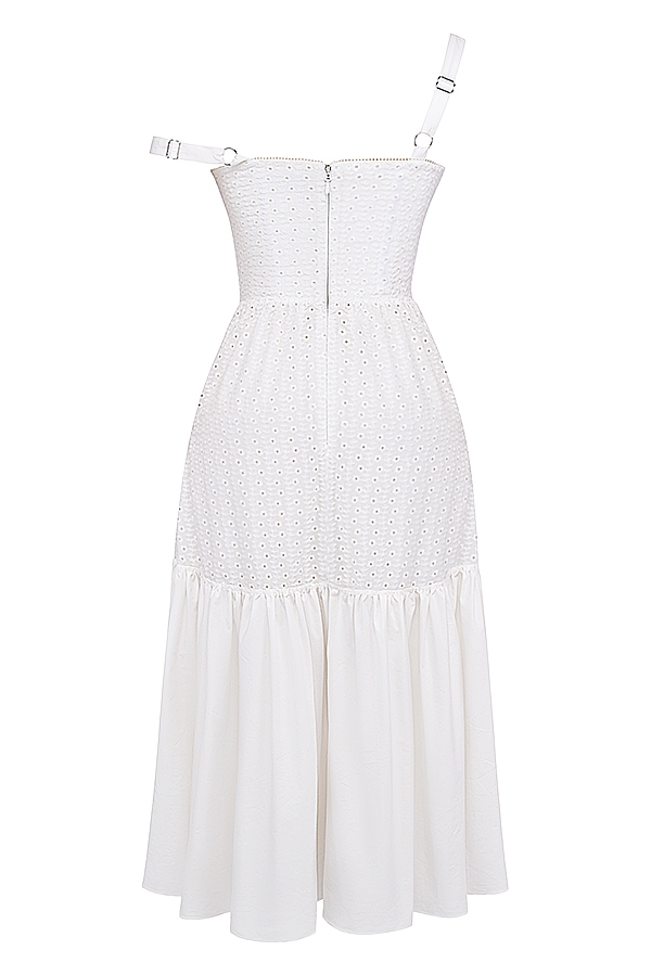 White Broderie Anglaise Midi Sundress