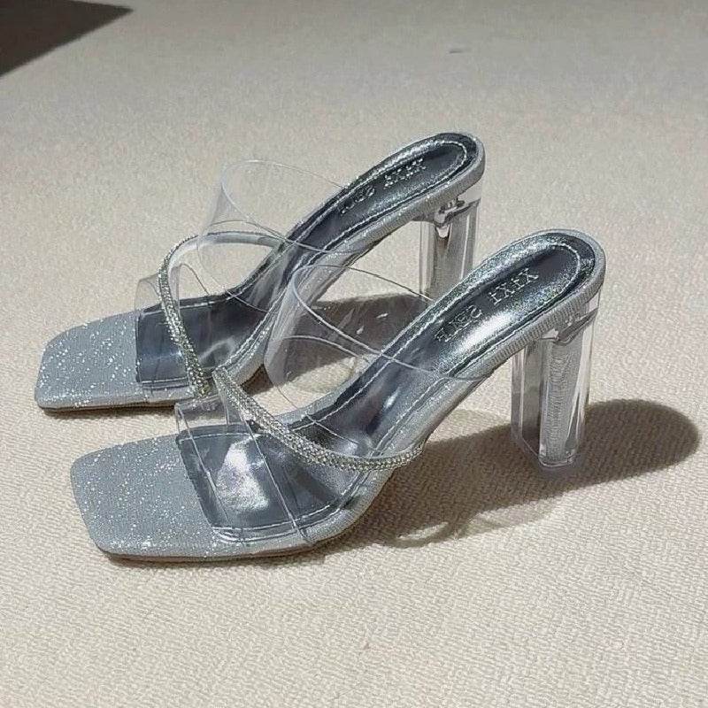 Chunky-heeled transparent sandals 935700981780