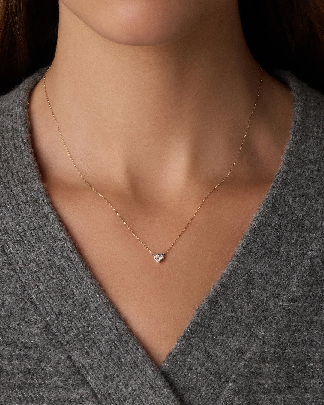 14K Lab Grown Diamond Heart Necklace