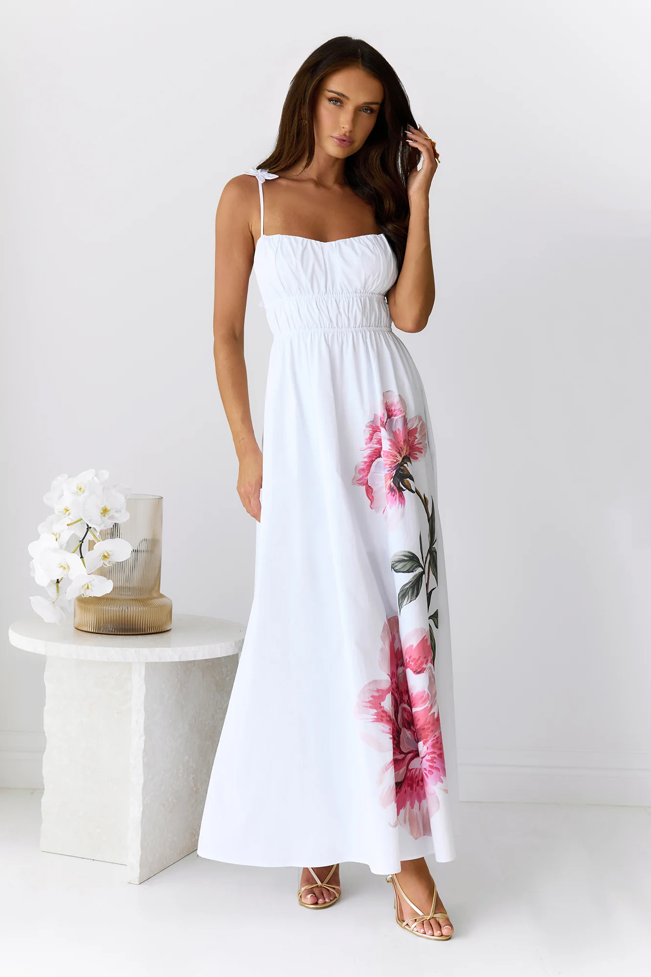 Embrace The Blooms Maxi Dress White - luluinthesky