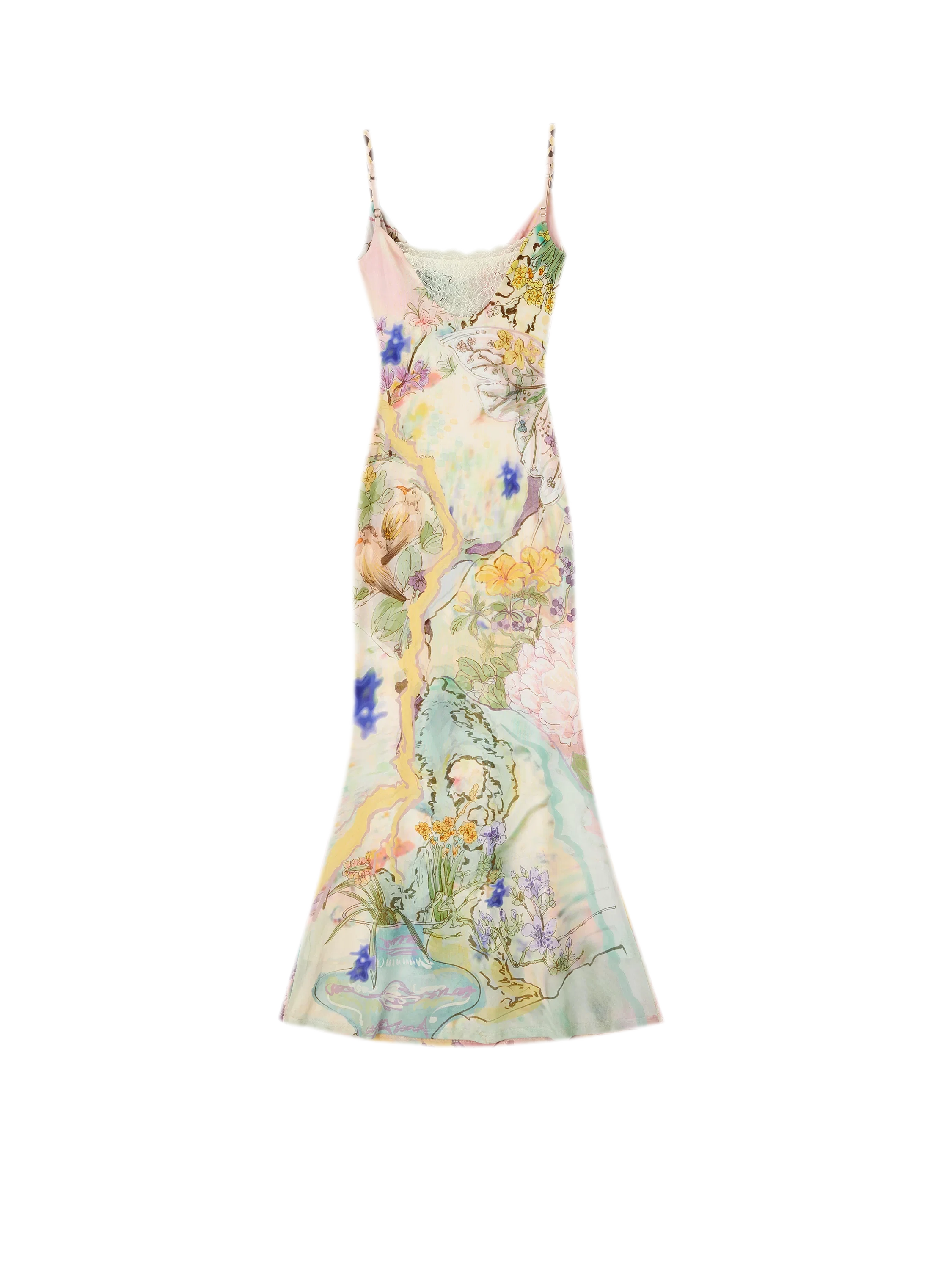 Draped Neck Fishtail Dress