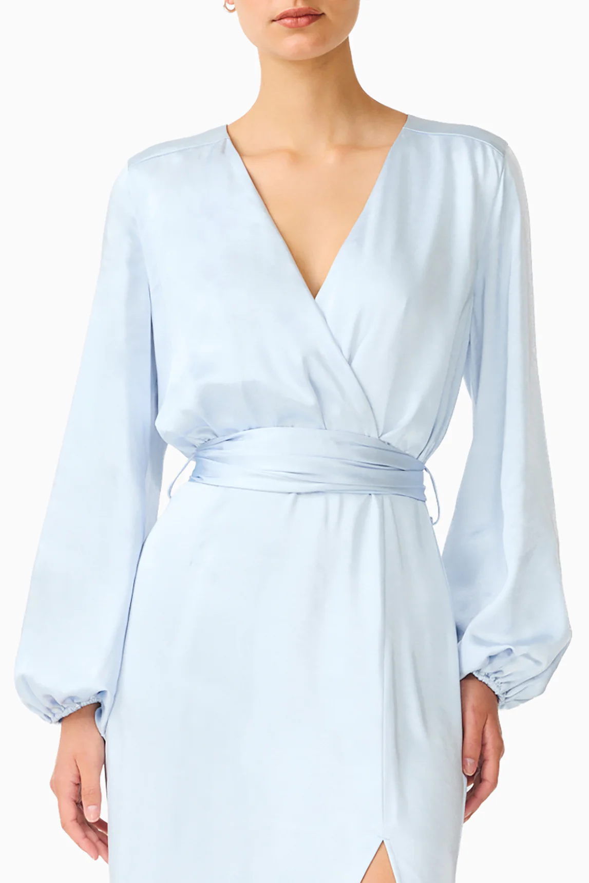 Kai Long Sleeve Maxi Dress in Pale Blue