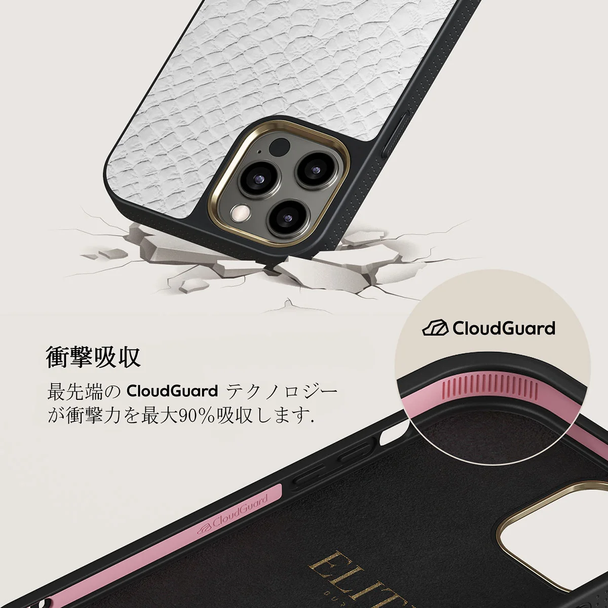 Glacial Desert - White Snakeskin iPhone 12 Pro ケース