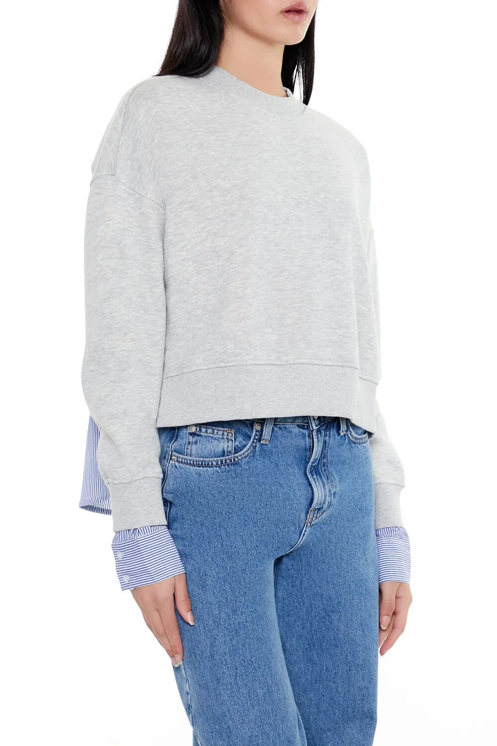 Striped Colorblock Combo Pullover