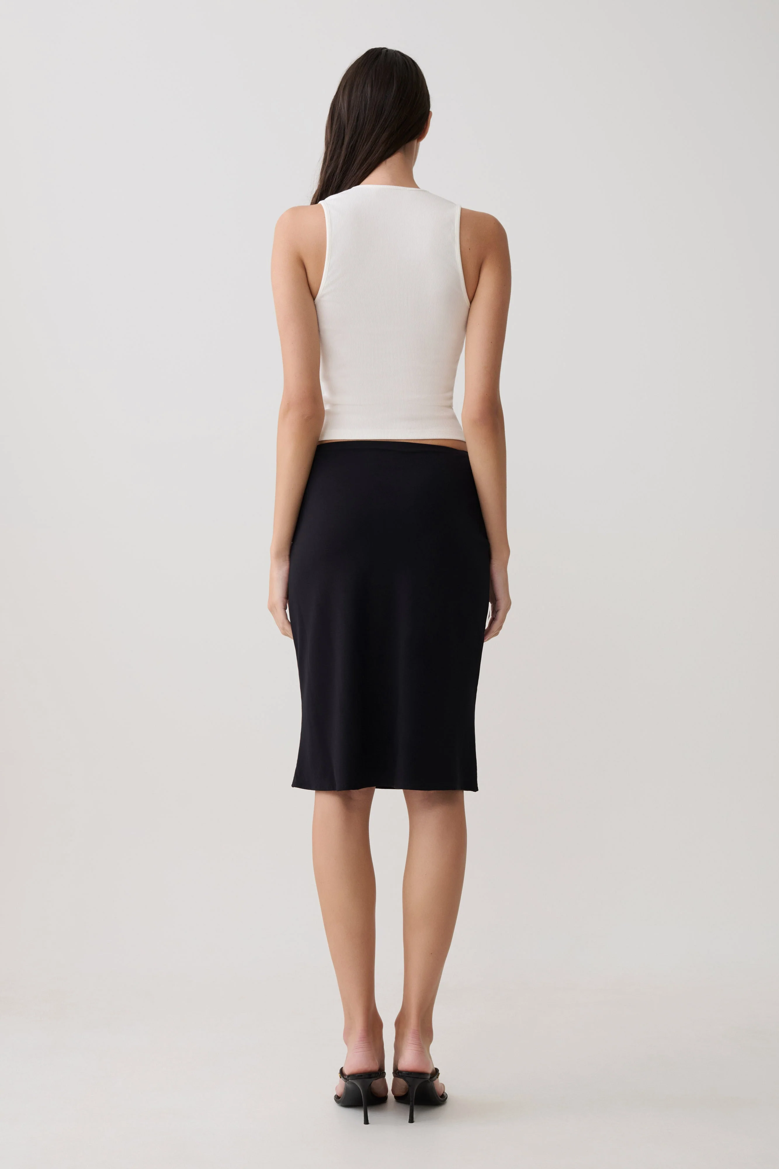 Greer Knee Length Skirt - Black