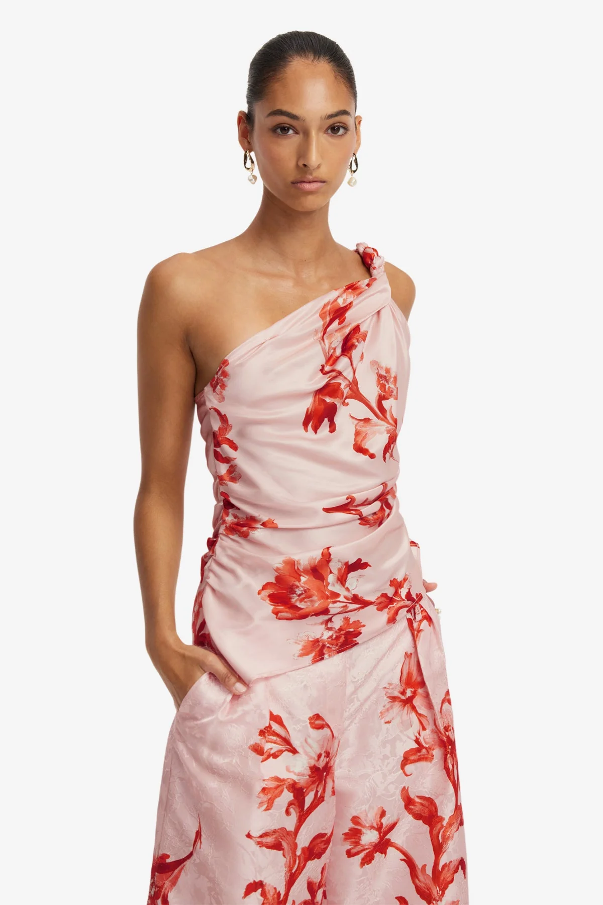 Sylvana One Shoulder Top - Magnolia Print