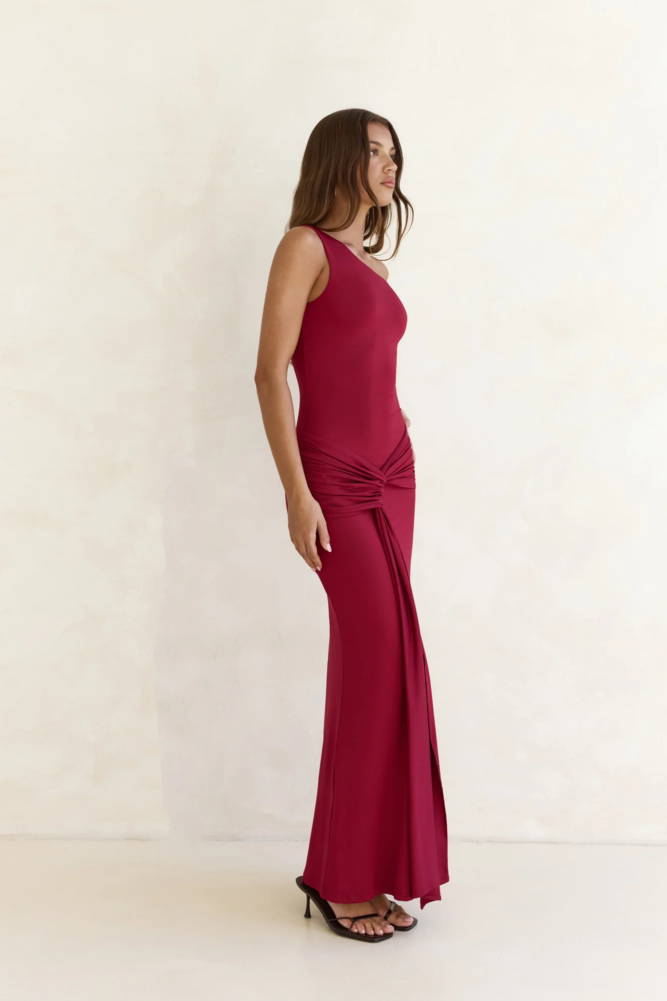 Hold Me Close Off Shoulder Maxi Dress Burgundy - luluinthesky